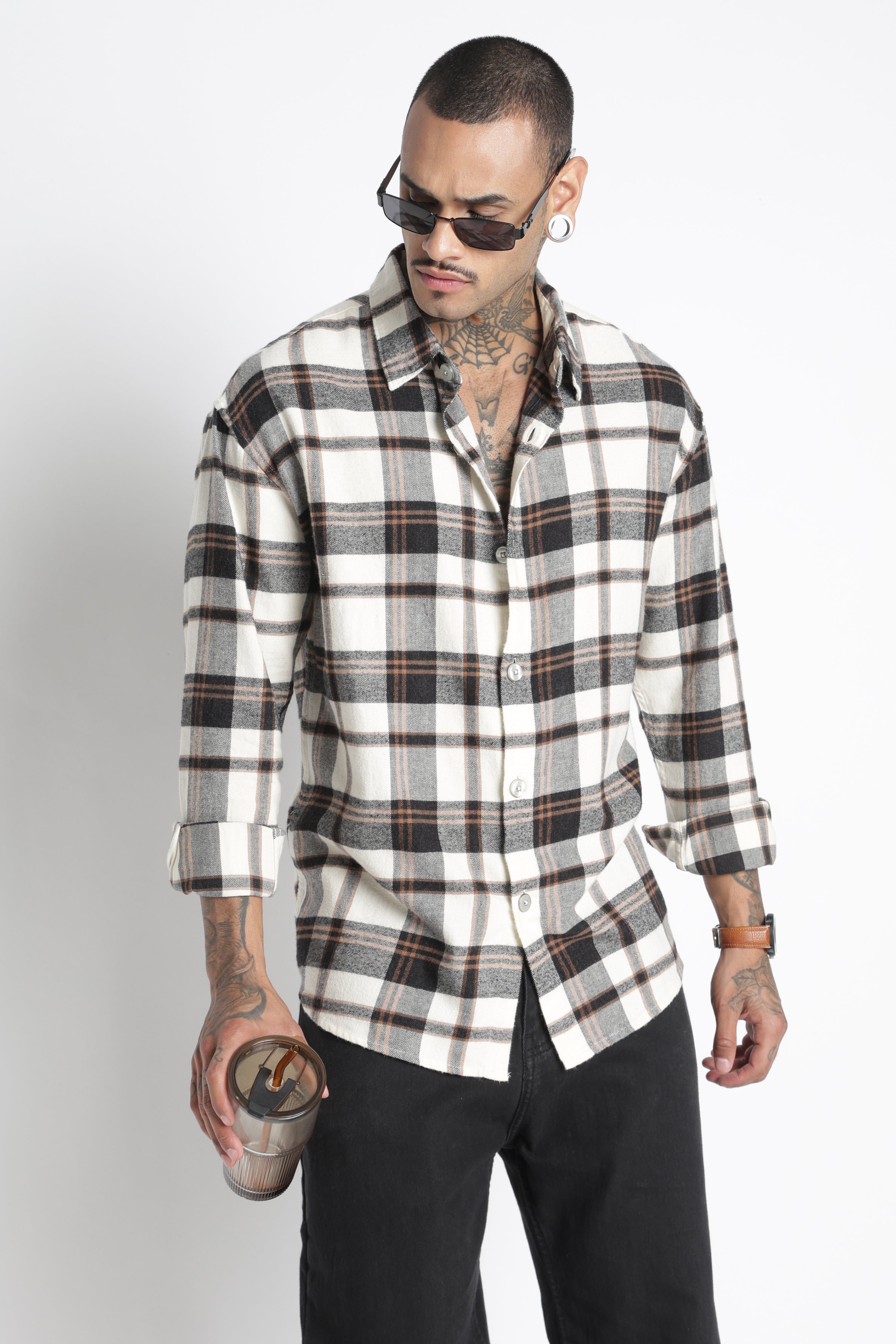 Men Brushed Check Shirt
