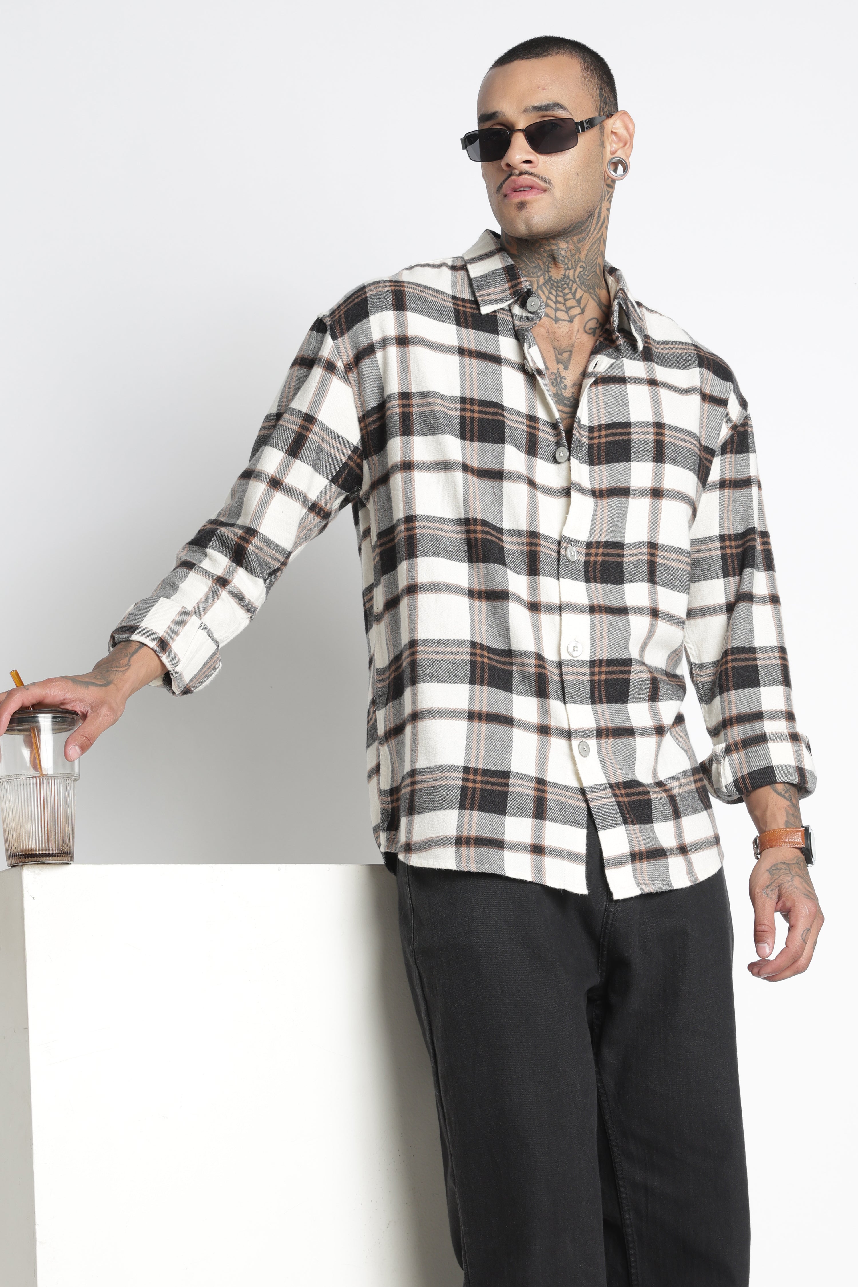 Men Brushed Check Shirt