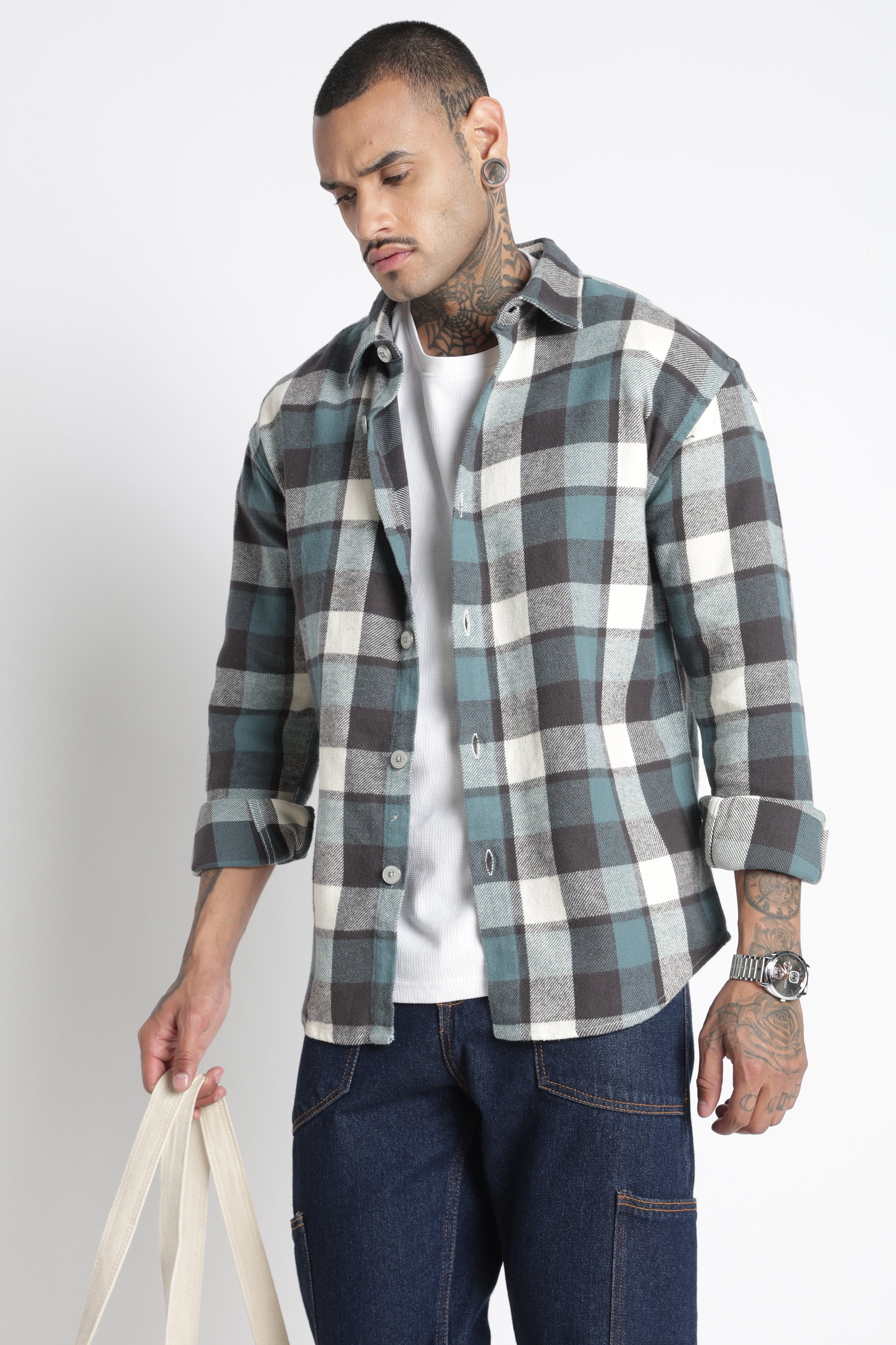Men Brushed Check Shirt
