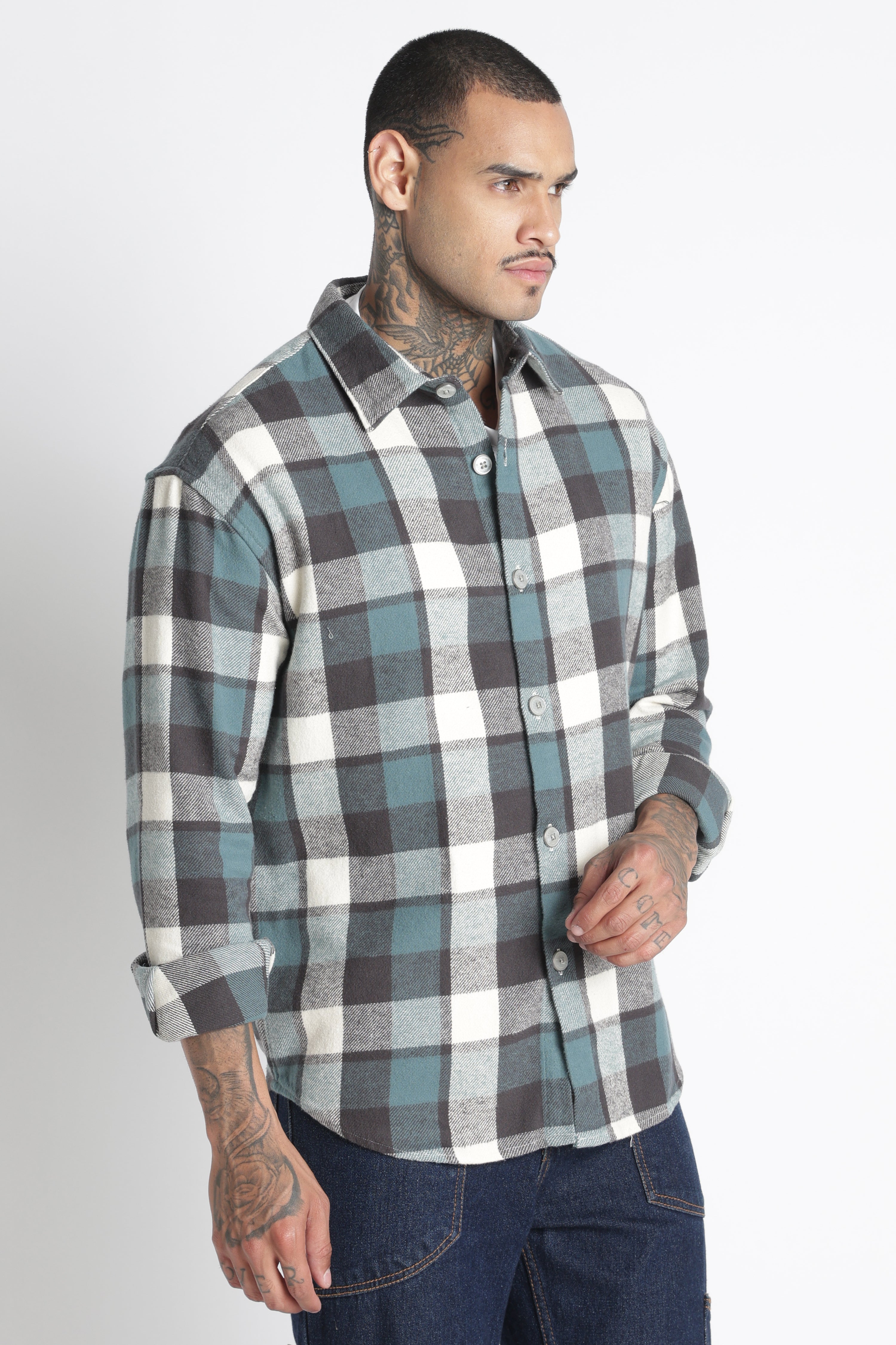 Men Brushed Check Shirt