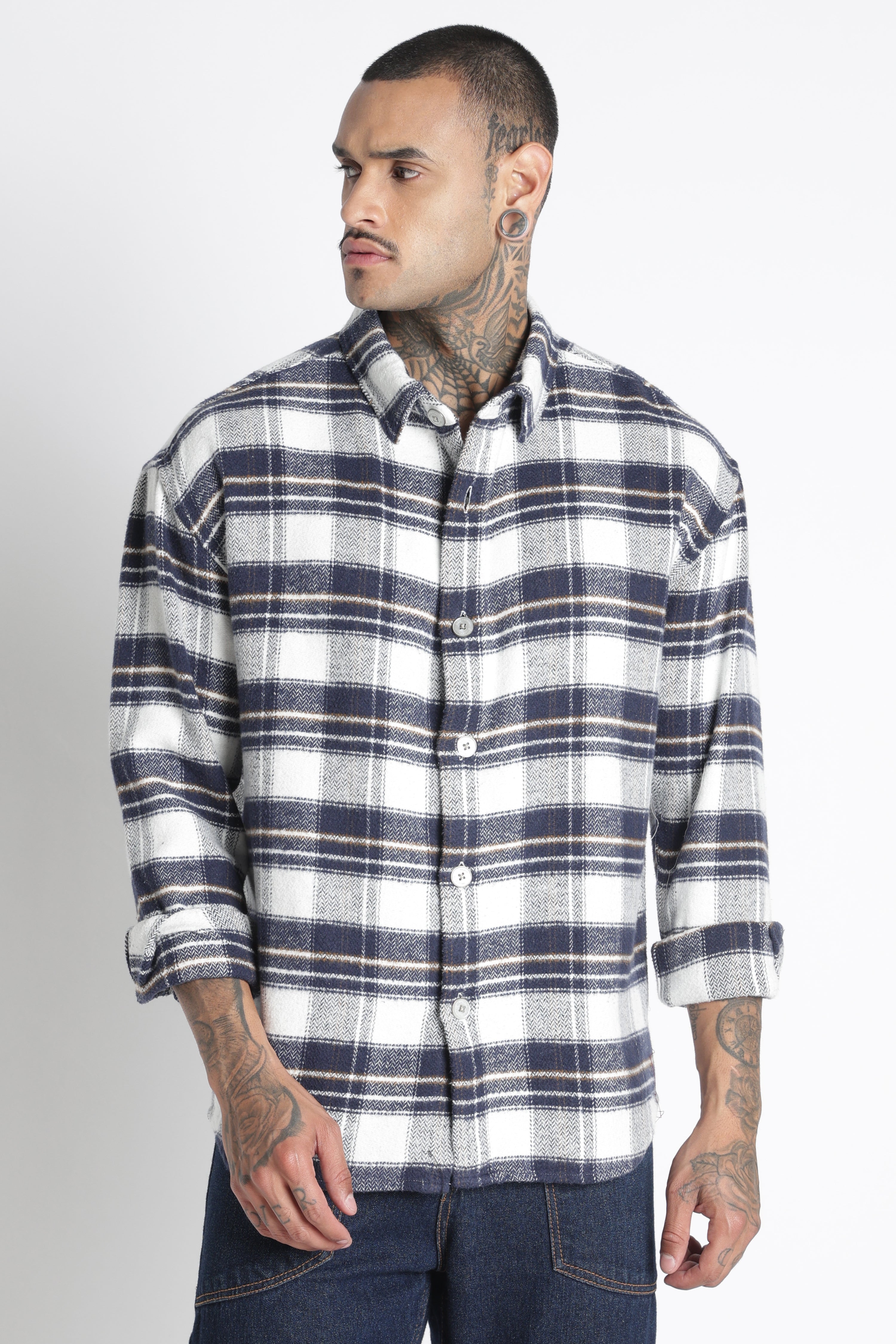 Men Brushed Check Shirt