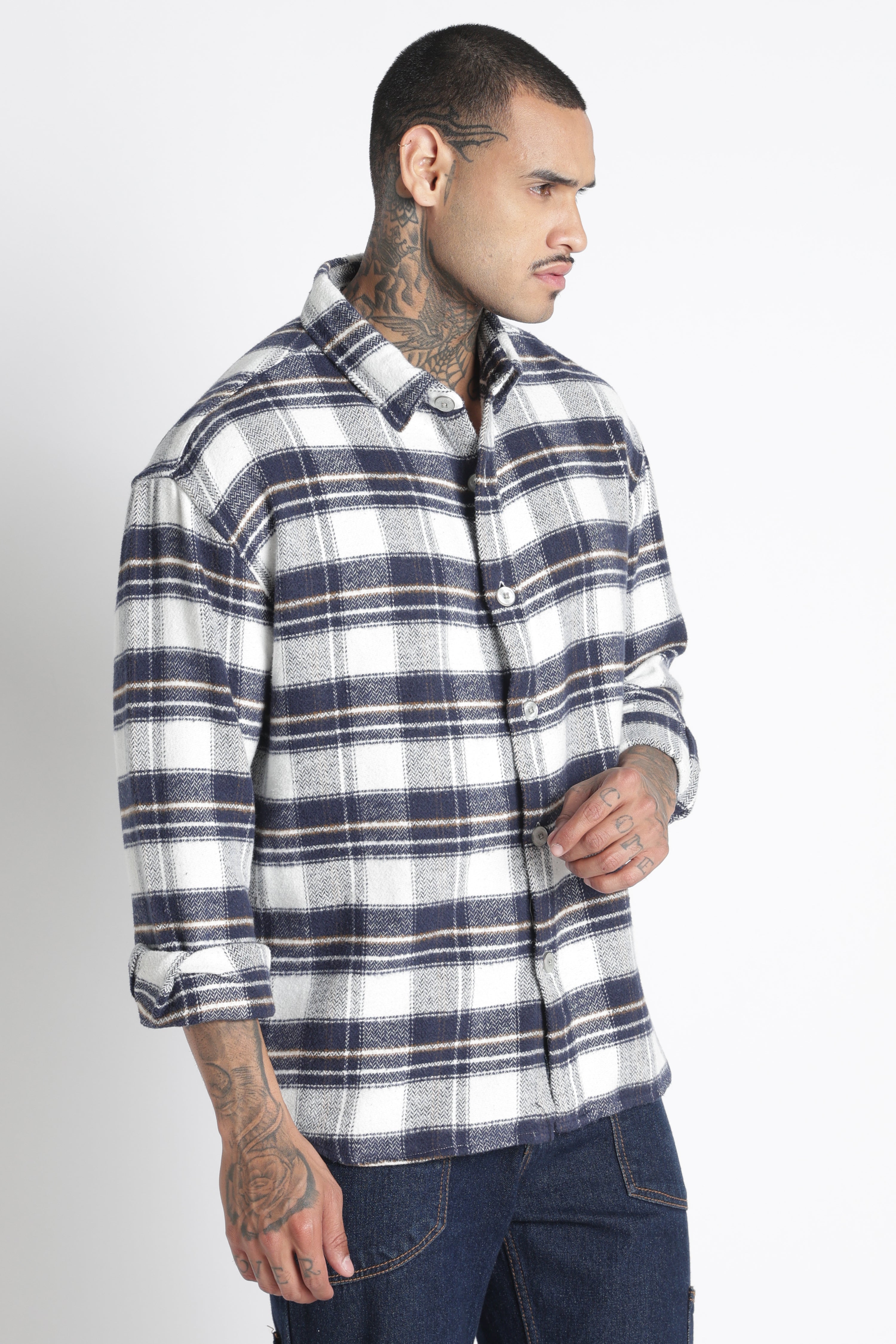 Men Brushed Check Shirt