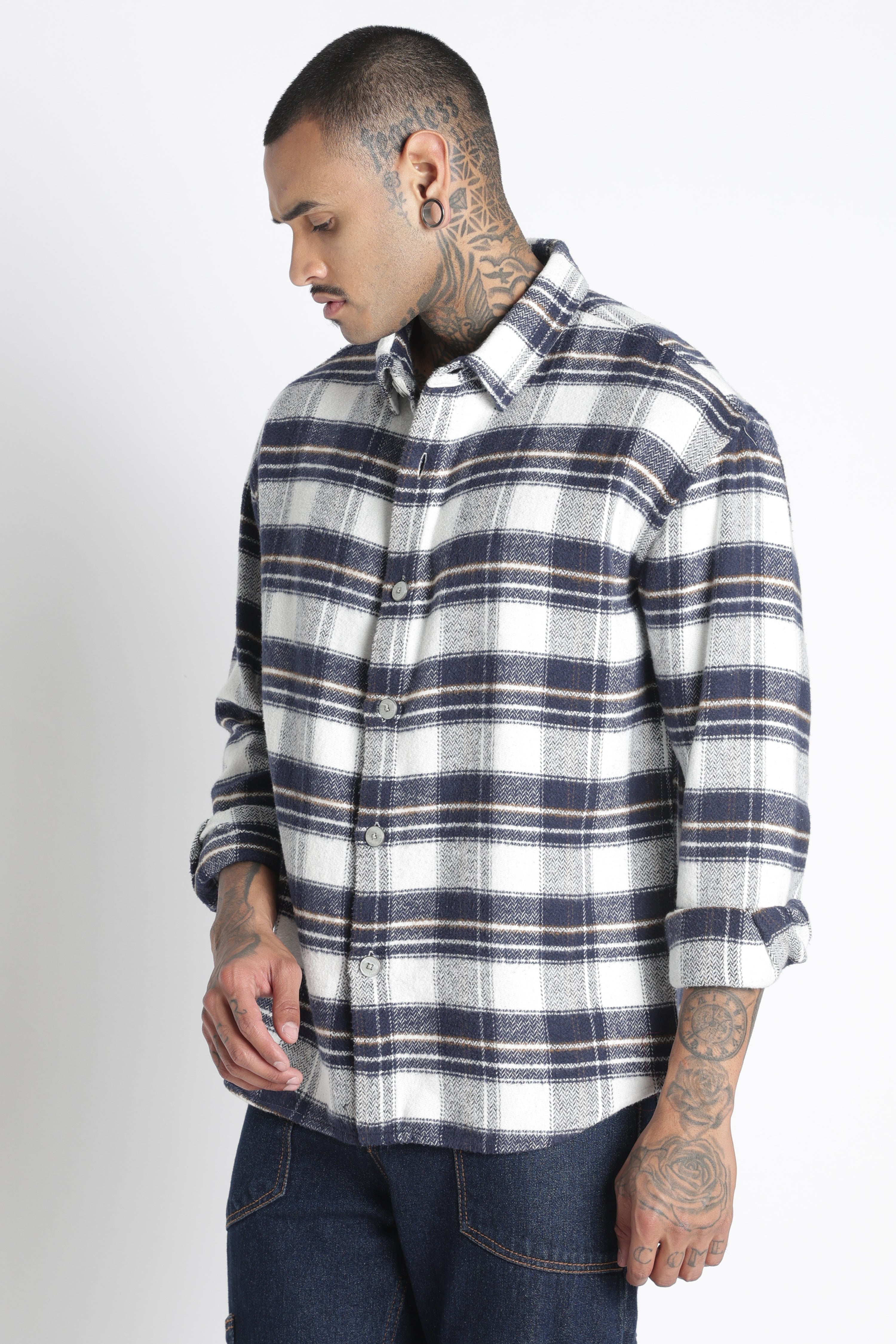 Men Brushed Check Shirt