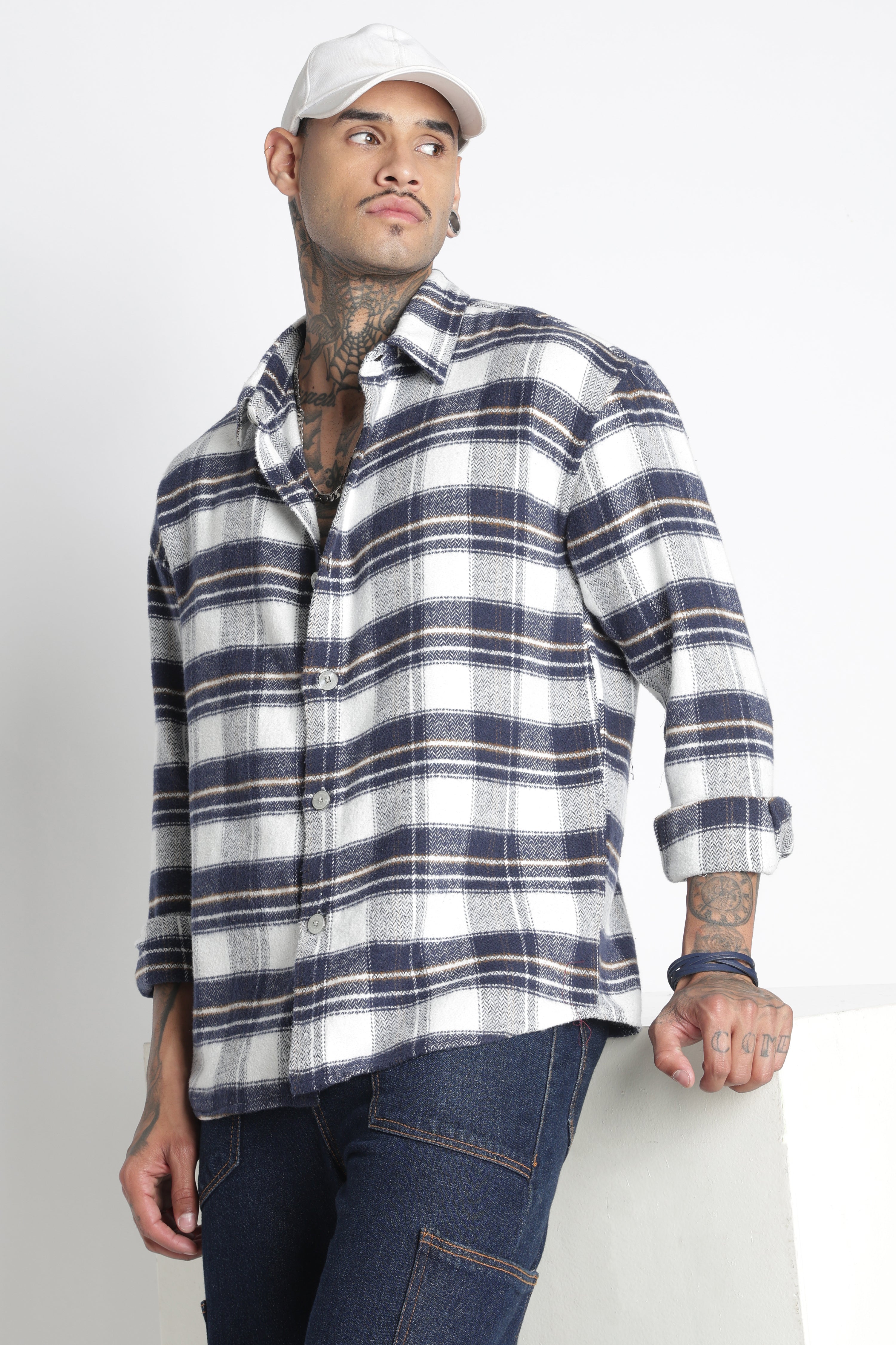 Men Brushed Check Shirt