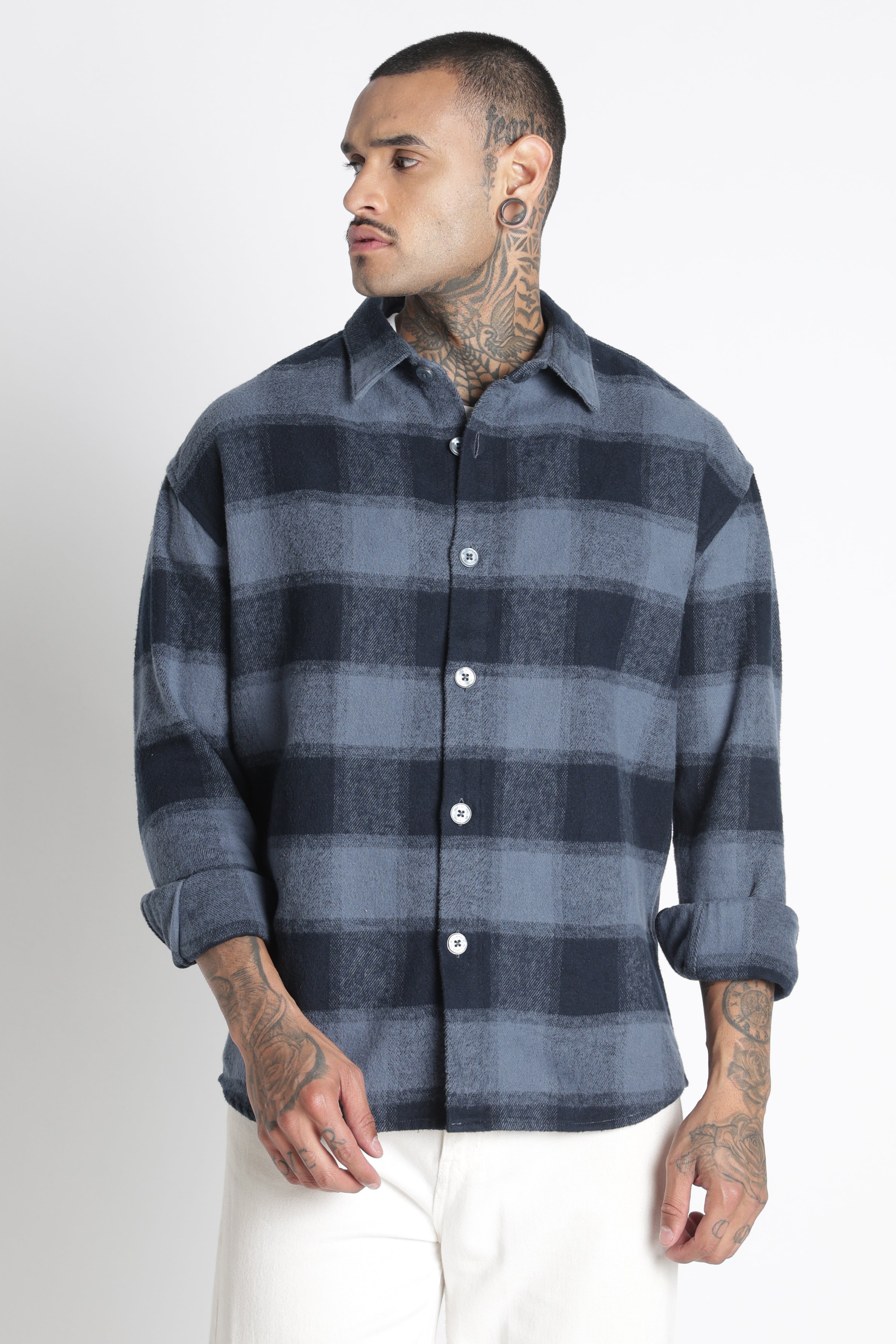 Men Brushed Check Shirt