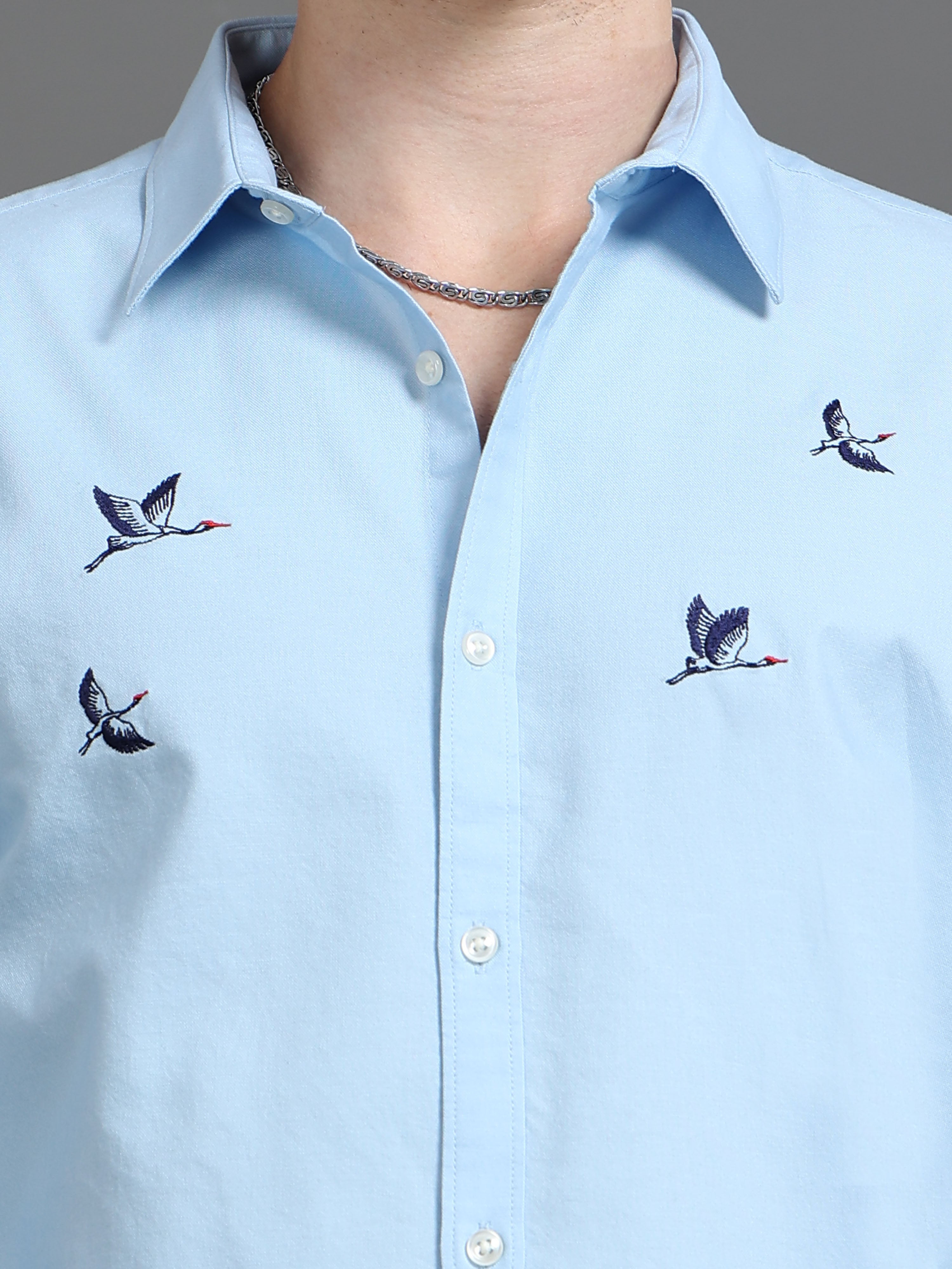 Men Blue Printed Shirt