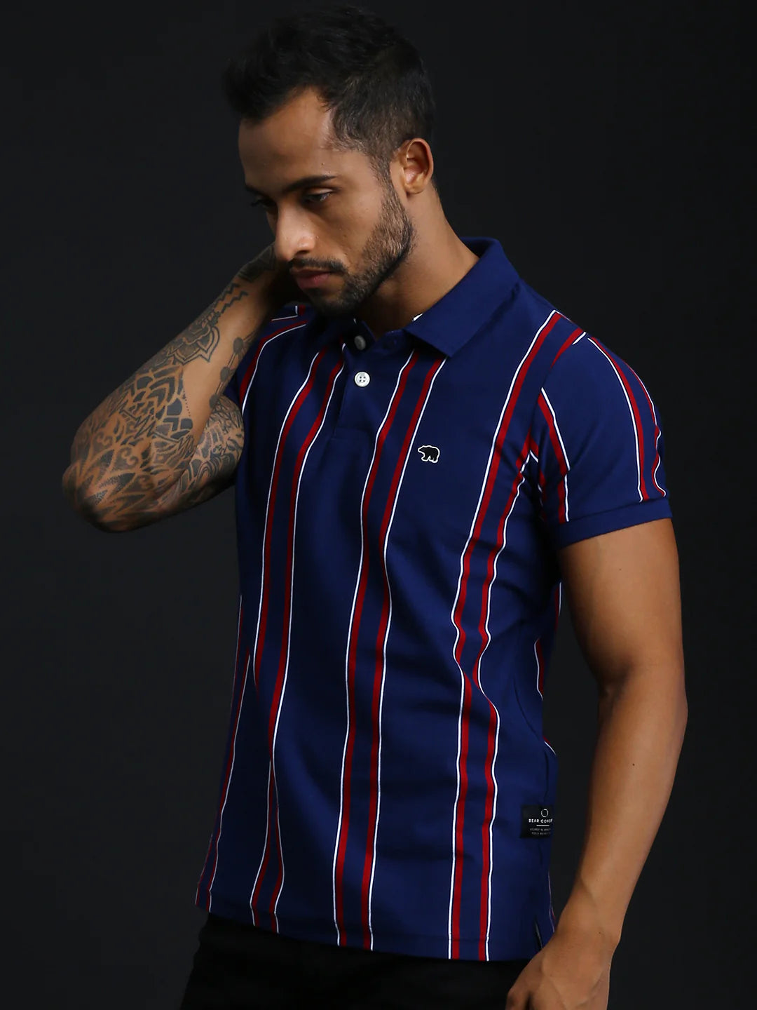 Men Blue Slim Overdyed Polo