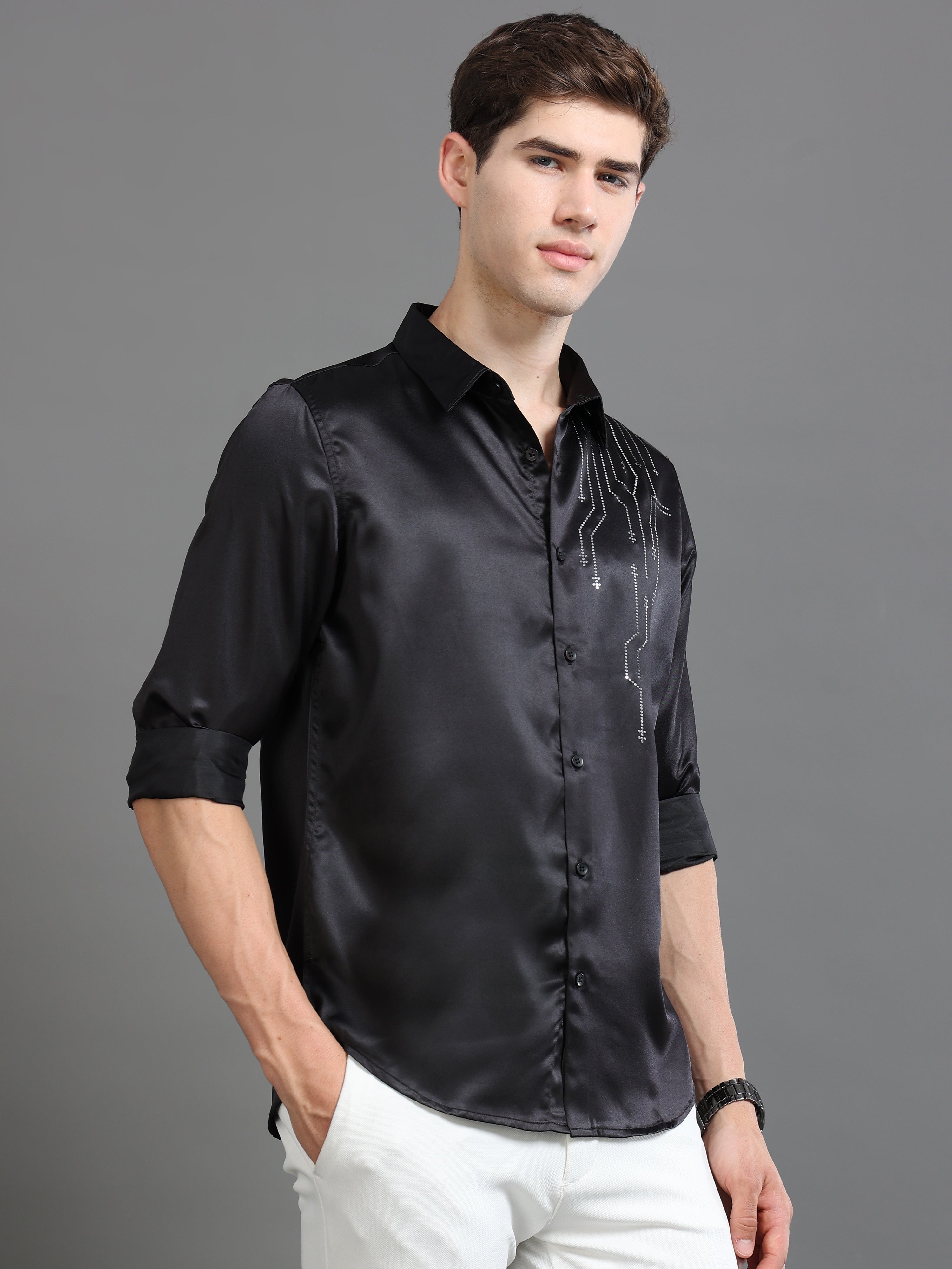 Men Black Printed Shirt