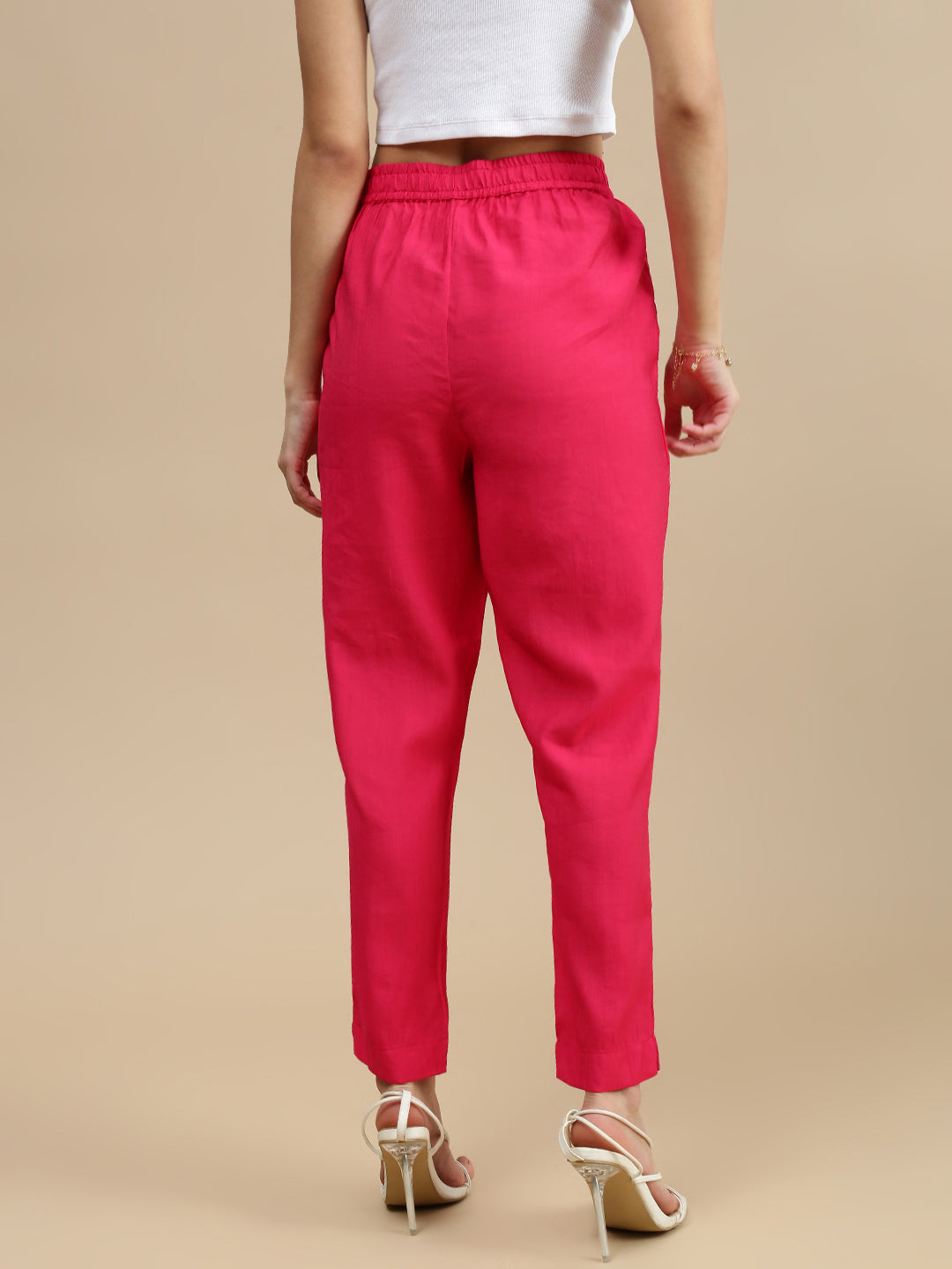 Women Pink Festive Pants