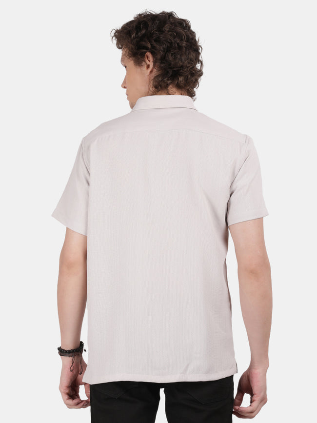 Men Silver Slim Fit Shirt