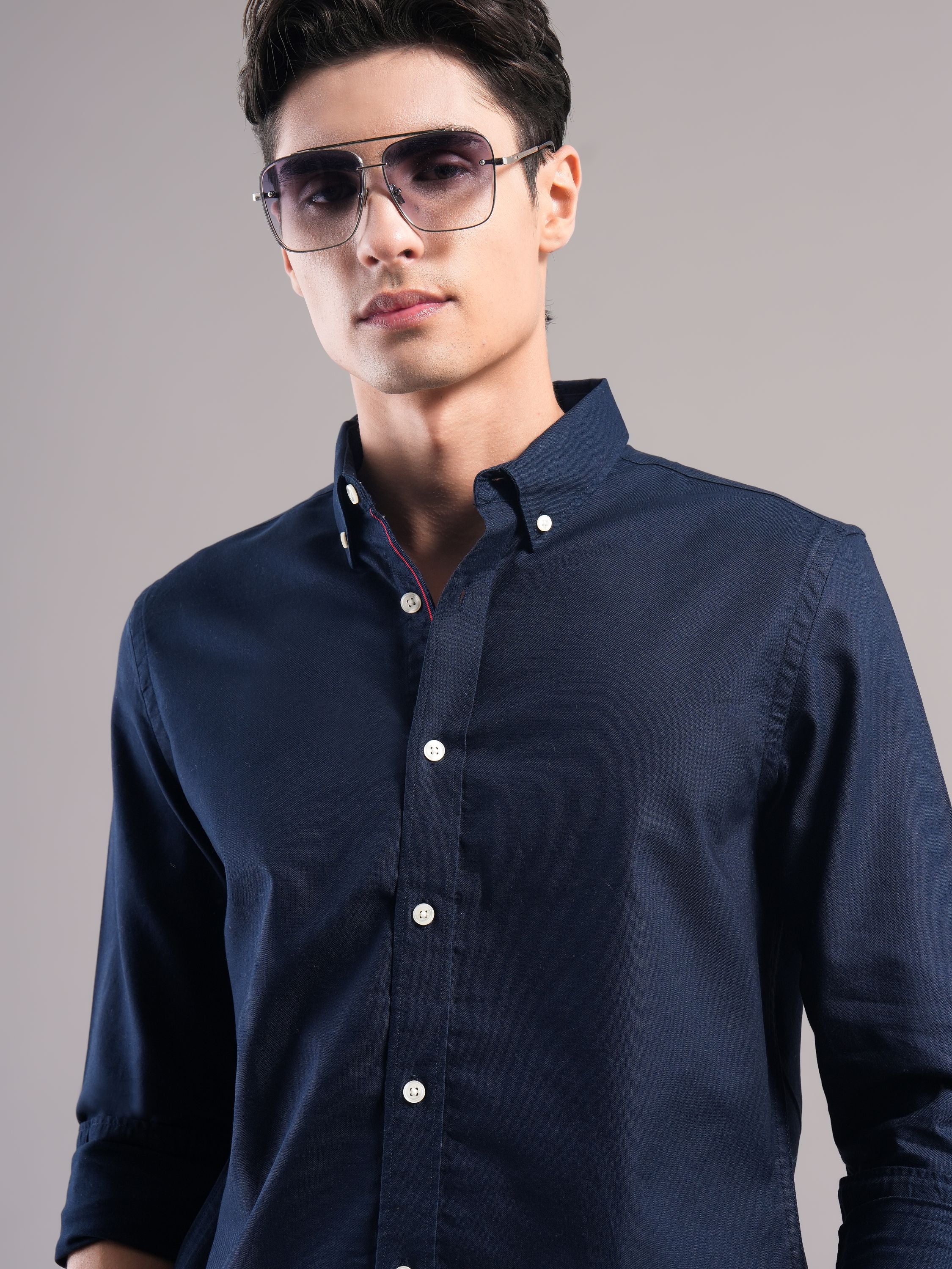 Men Navy Casual Shirt