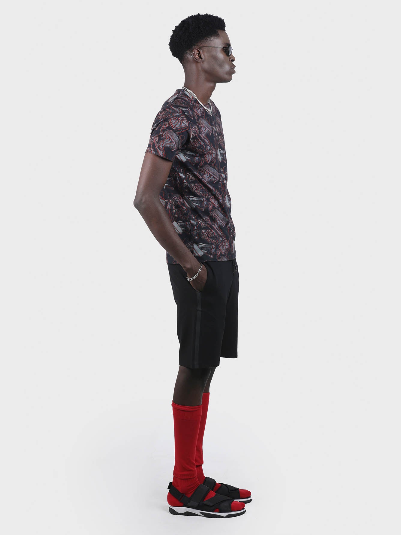 Men  Embroidered Printed Tee