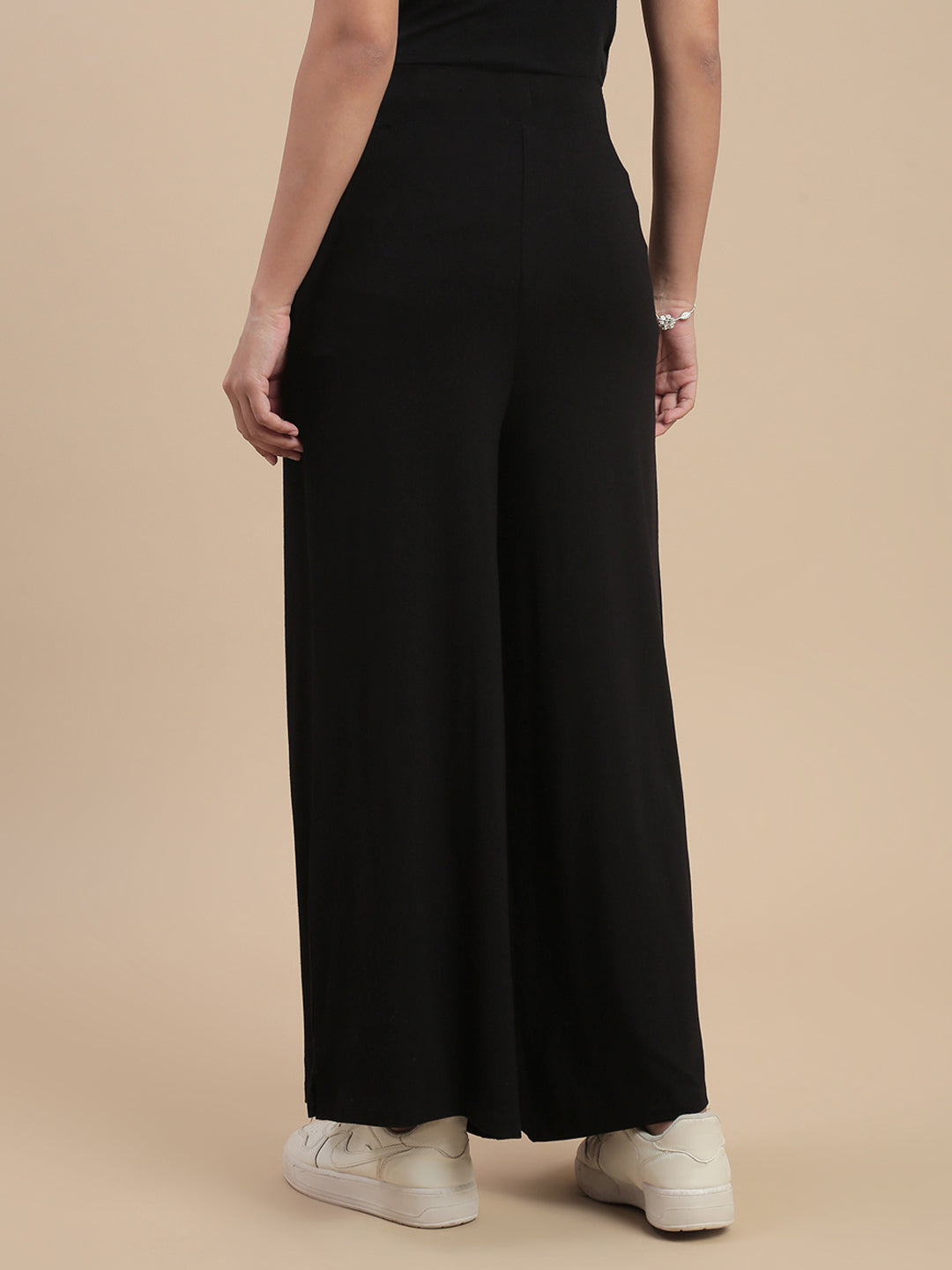 Women Black Casual Palazzo