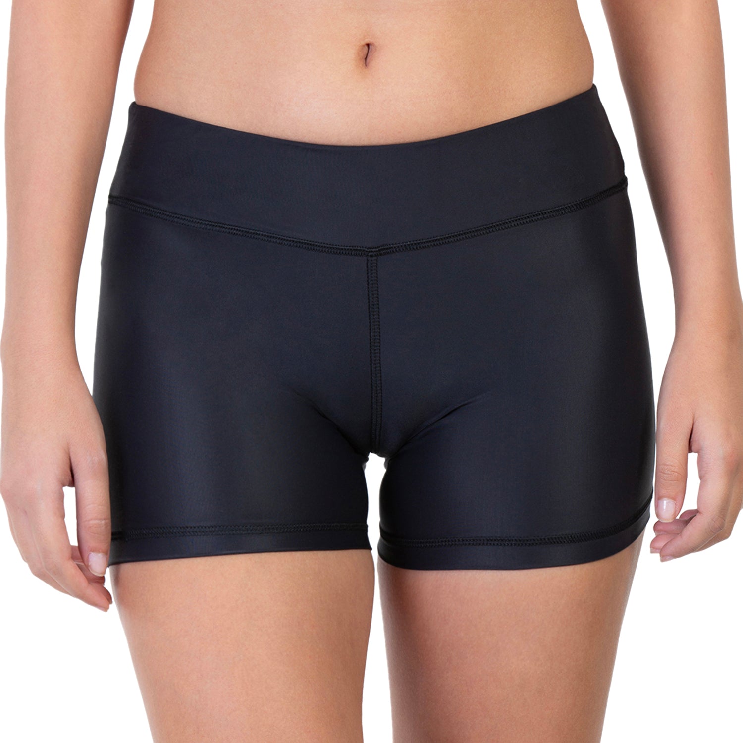 Women Black Stretchable Yoga Shorts