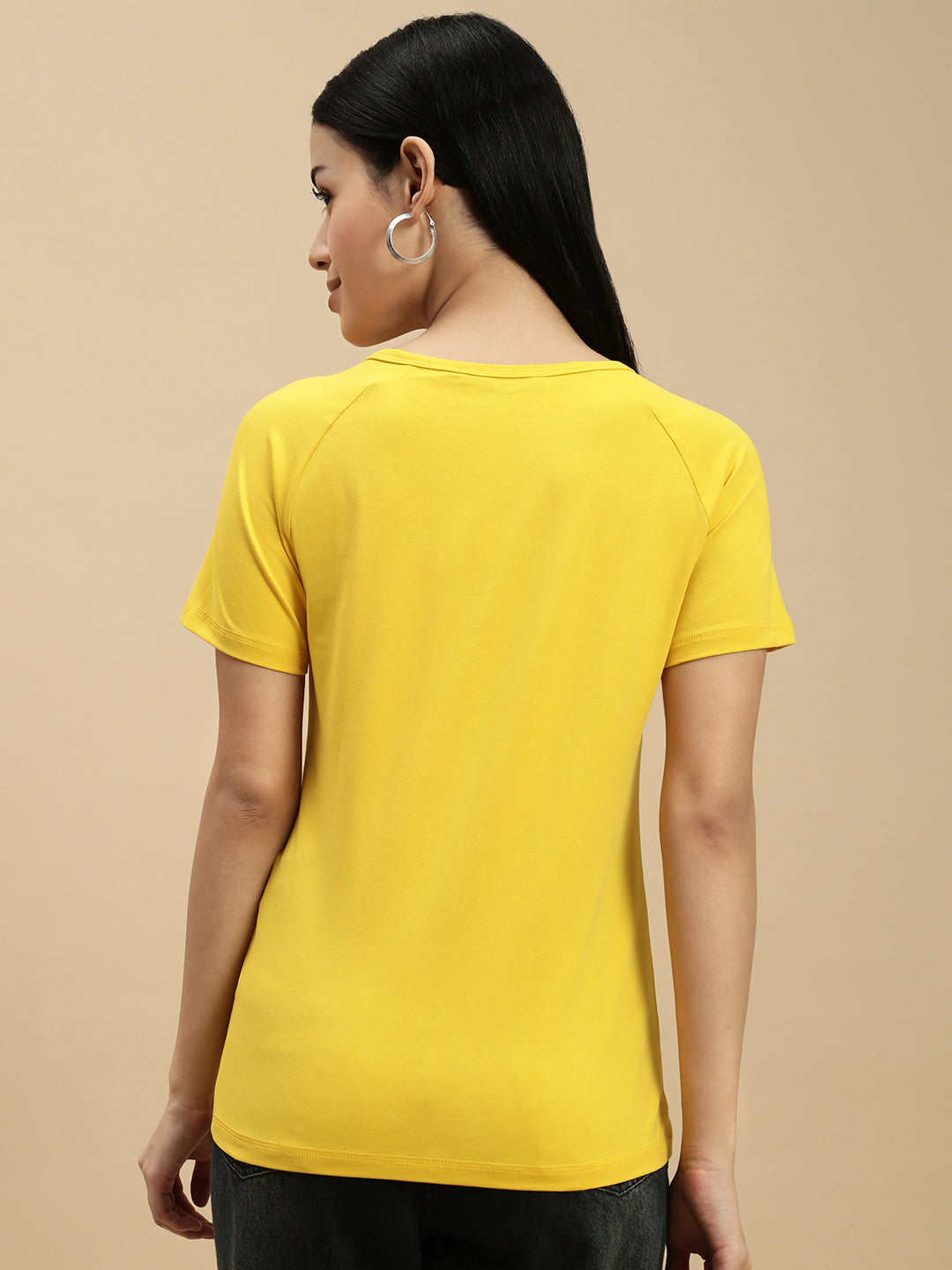 Women Mustard Half Sleeve Top