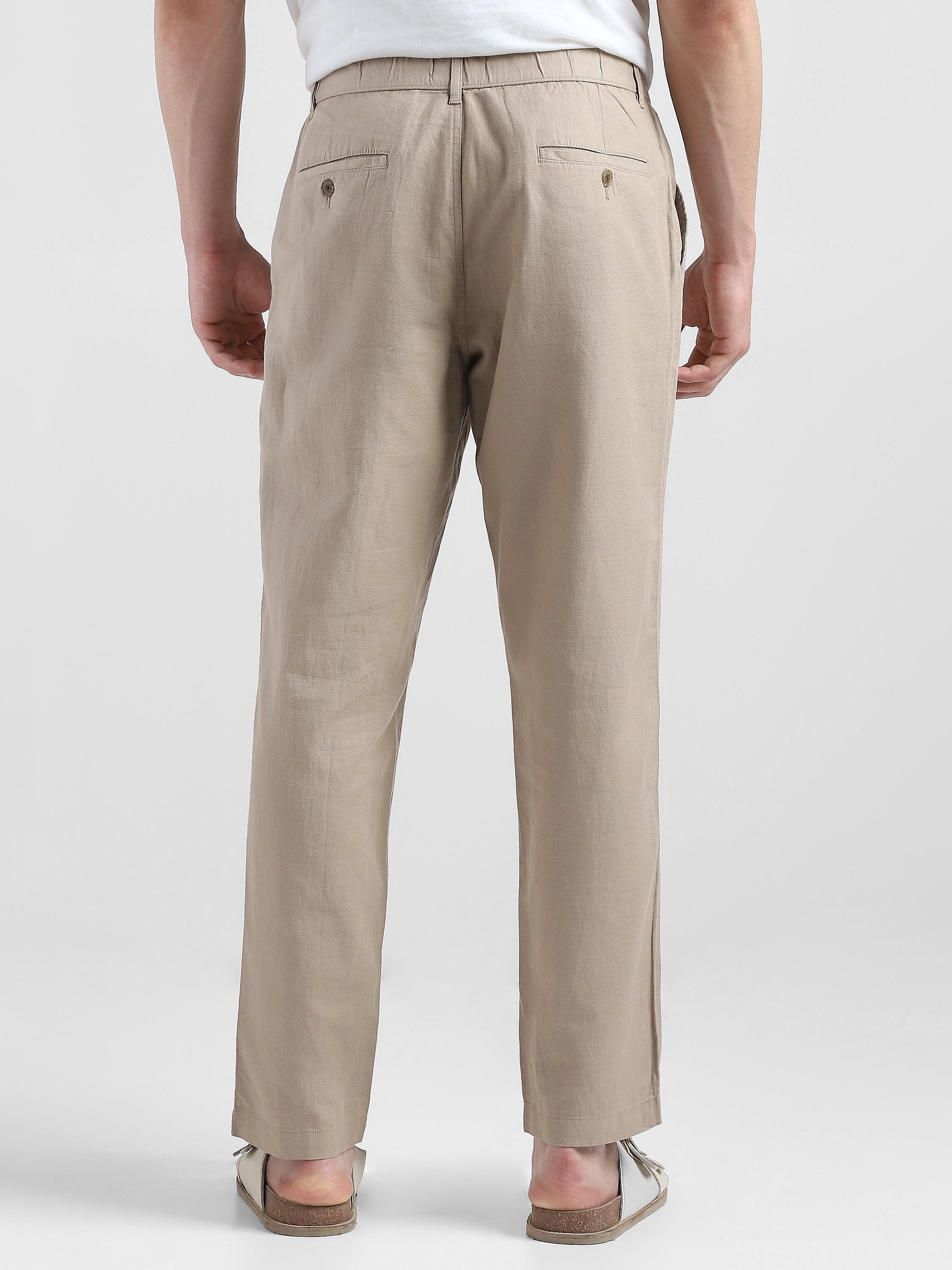 Men Beige Comfort Fit Pants