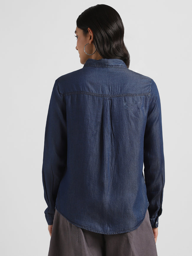 Women Denim Button Down Shirt