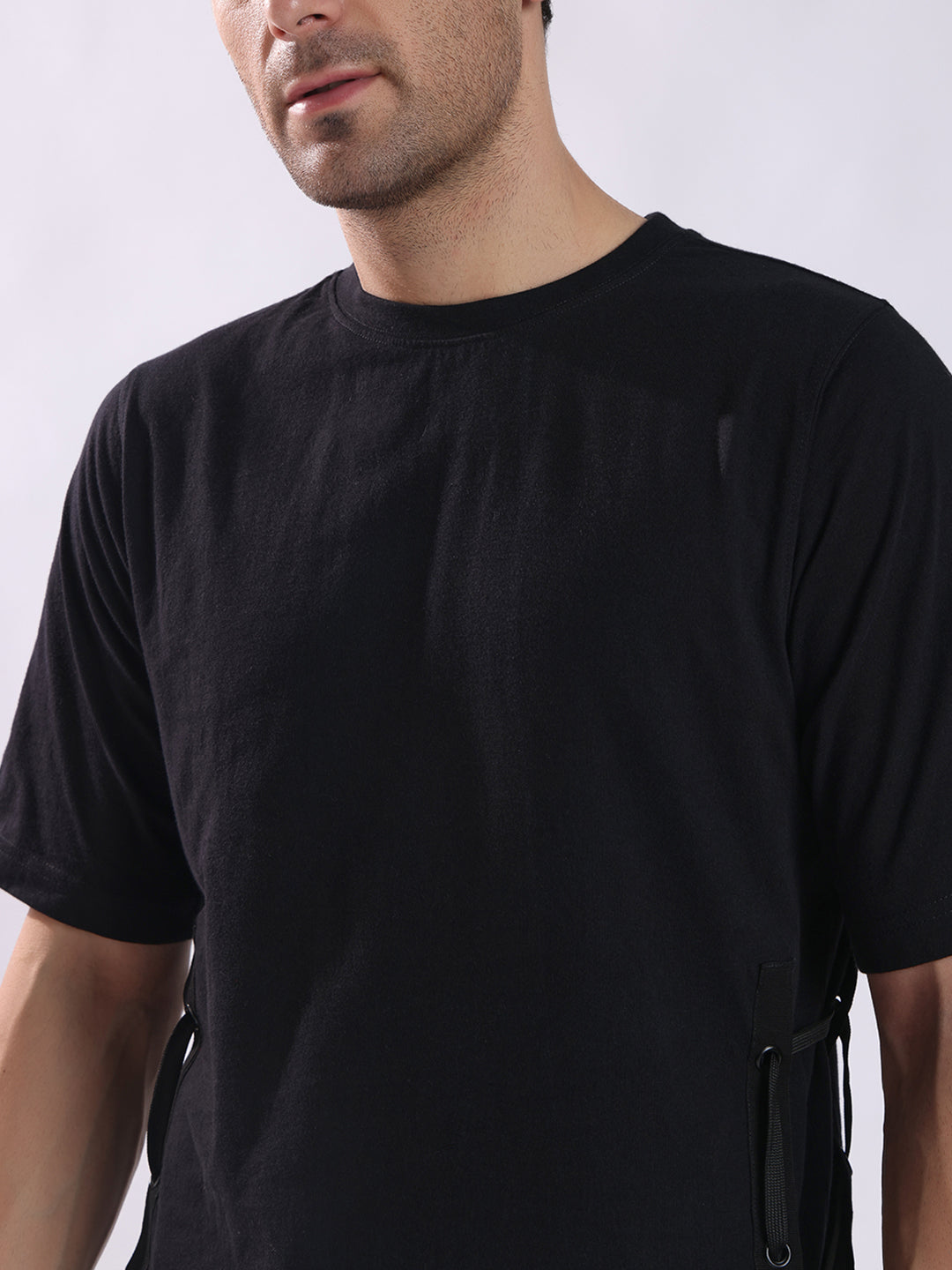Men Black Cotton Oversized T-Shirt