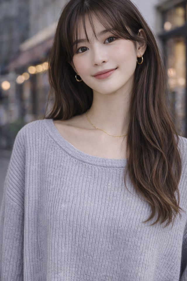 Women Grey Knitted Acrylic Sweater