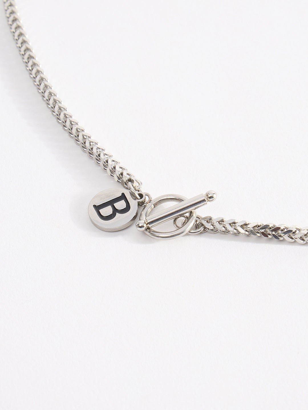 Men Silver-Tone Bear Pendant Necklace with Smile Tag Charm