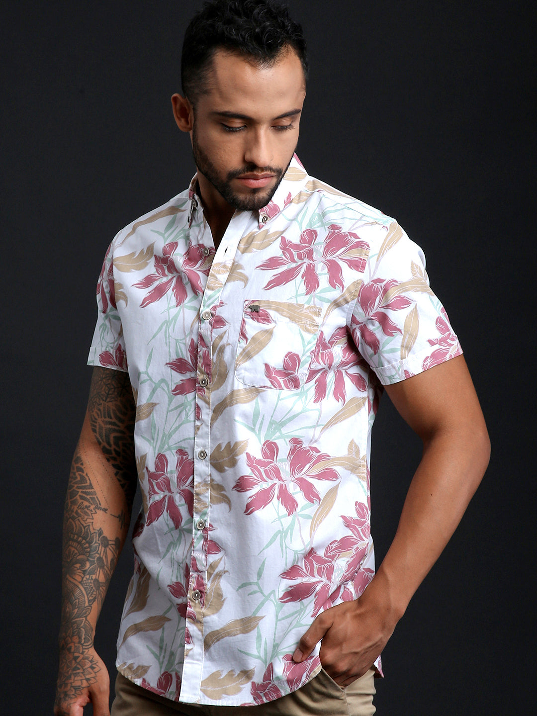 Men White Resort Shirt