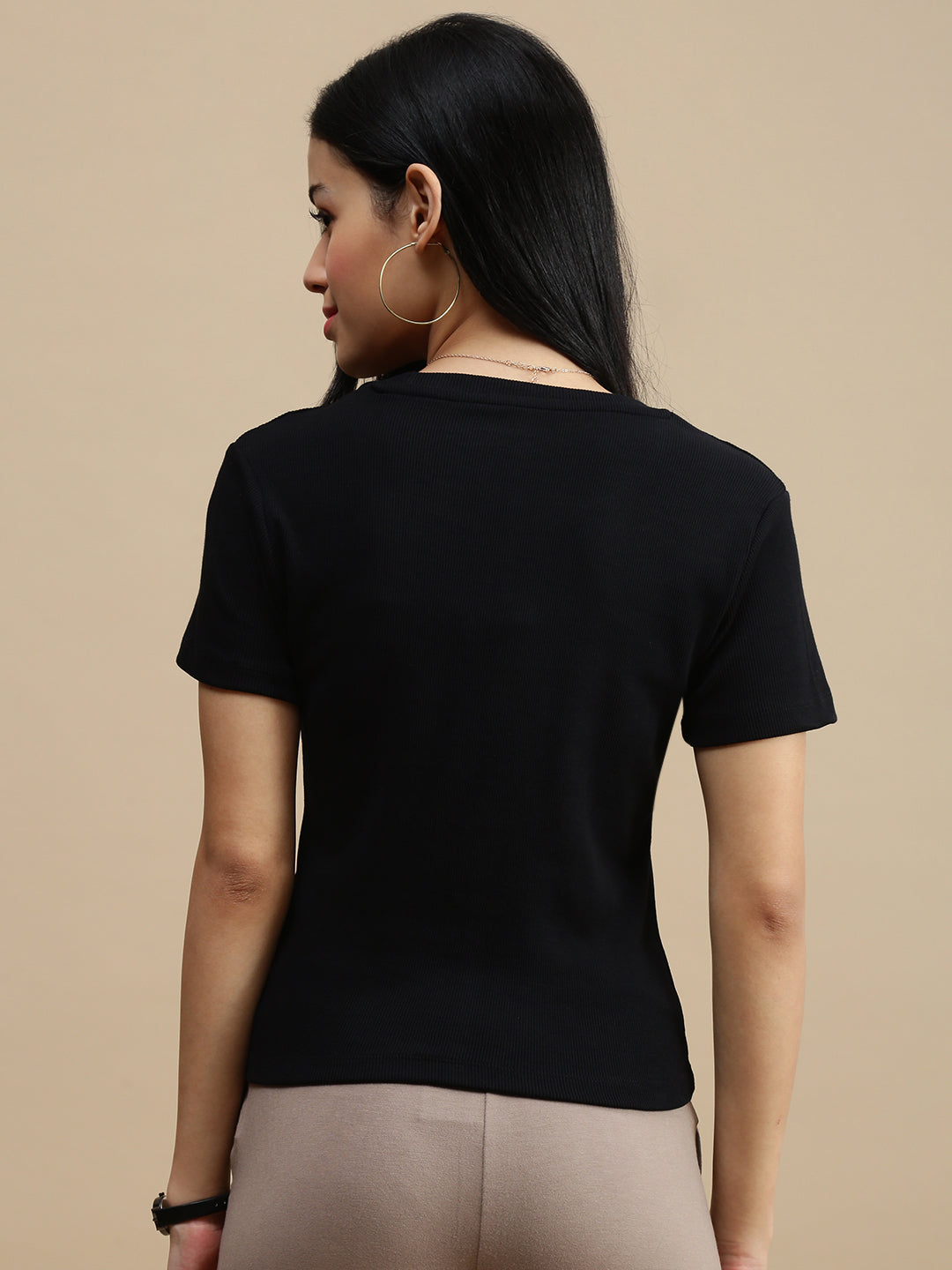 Women Black Casual Top