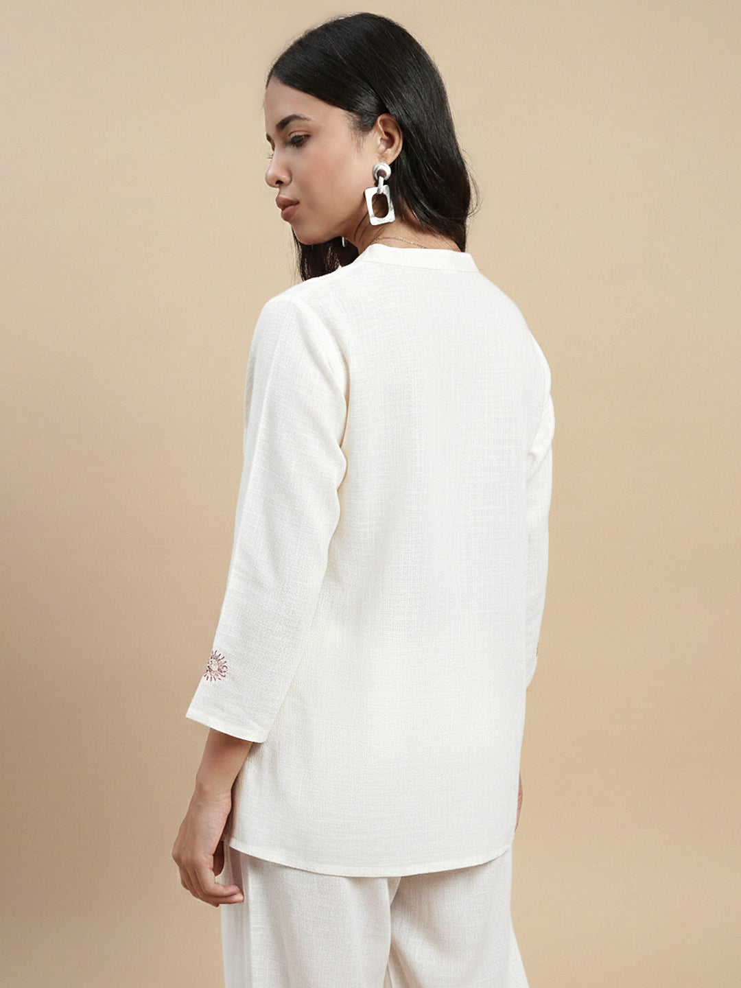 Women Off White Casual Kurta