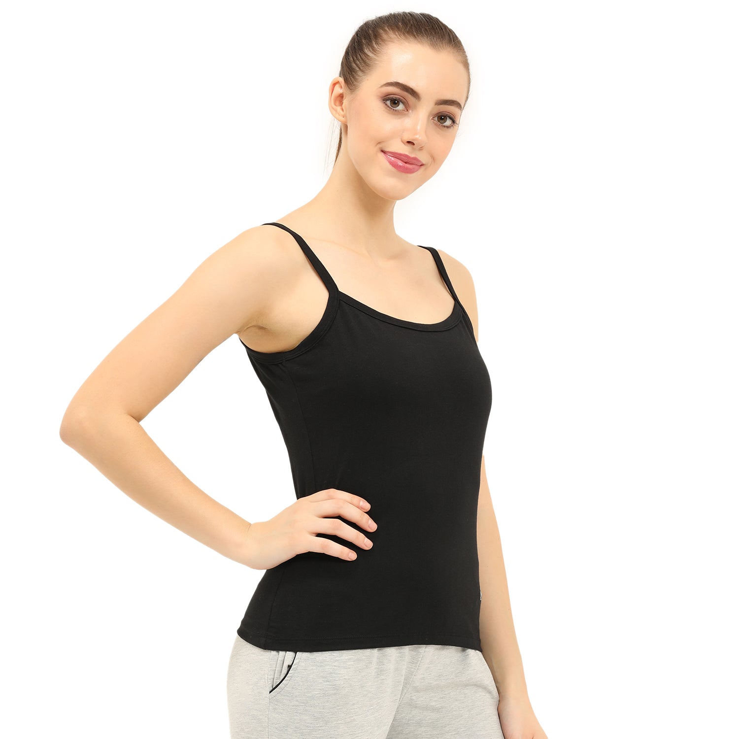 Regular Fit Round Neck Short Length Basic Camisole