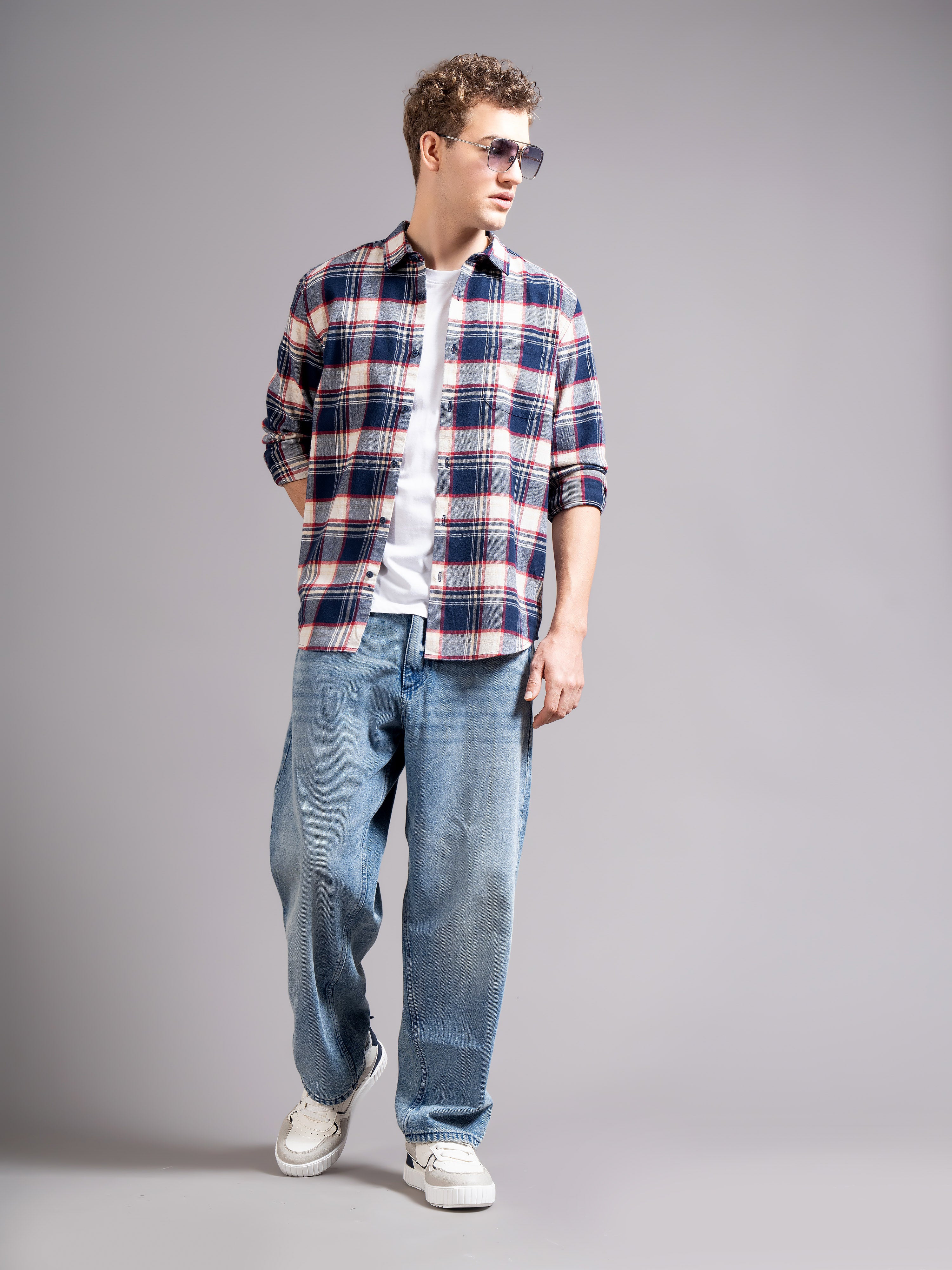 Men Multi Flannel Checked Shirt