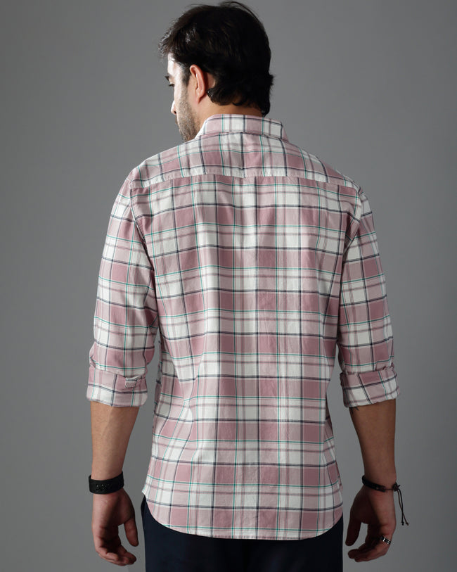 Men Purple Checked Shirt