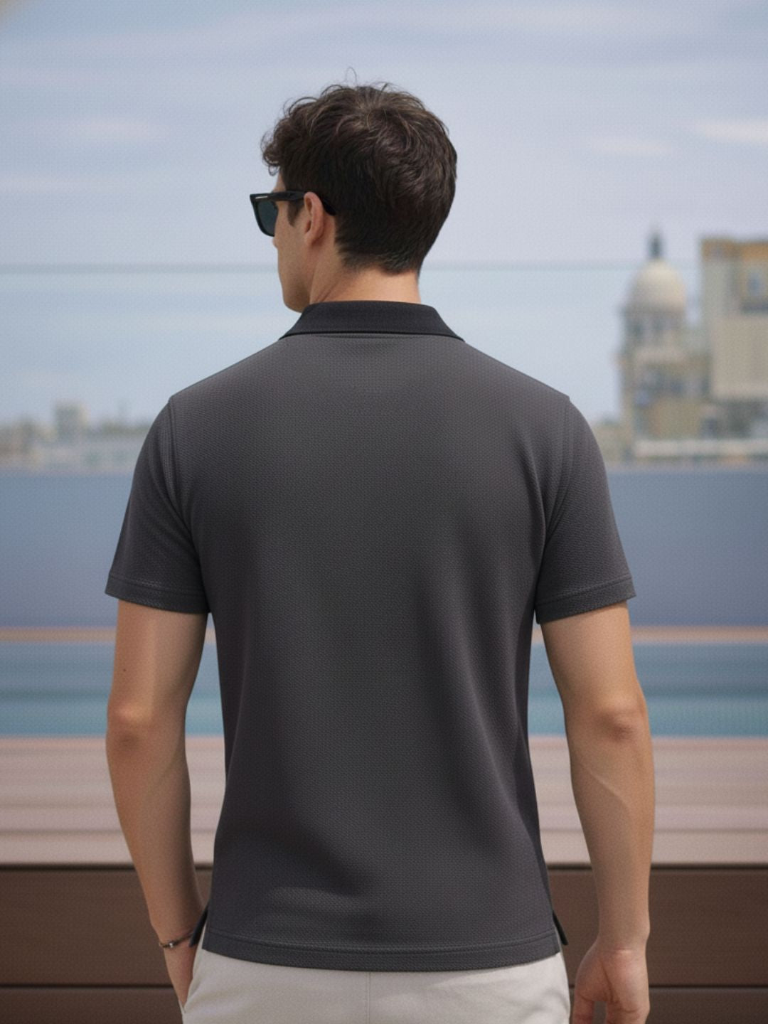 Men Cotton Polo Collar T-Shirt