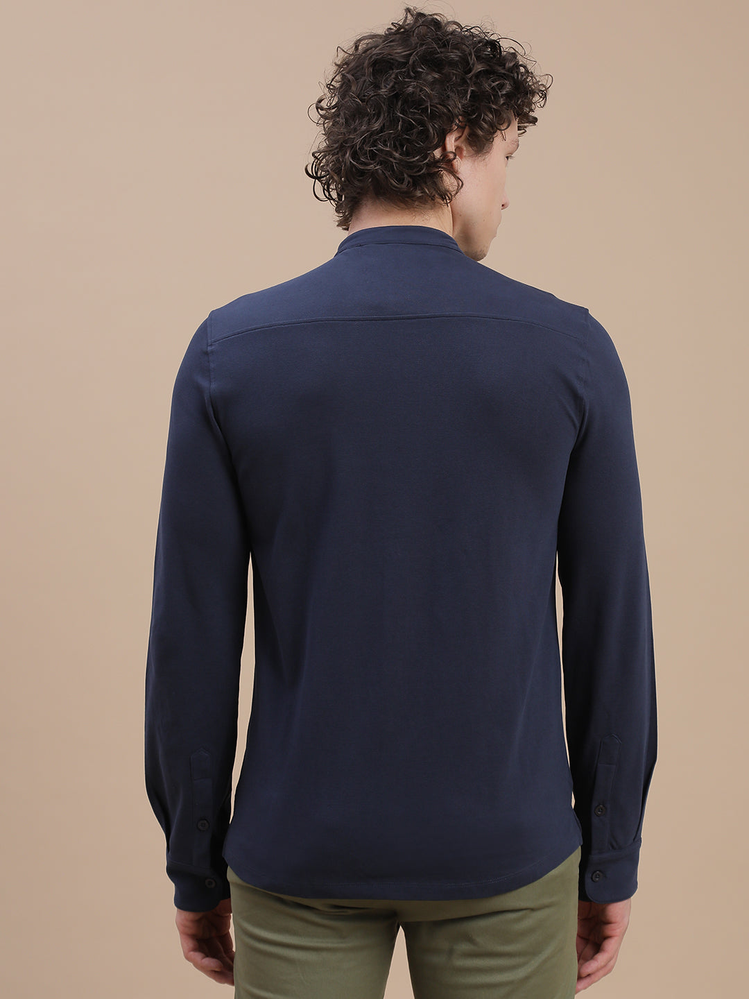 Men Navy Full Sleeve Shirt