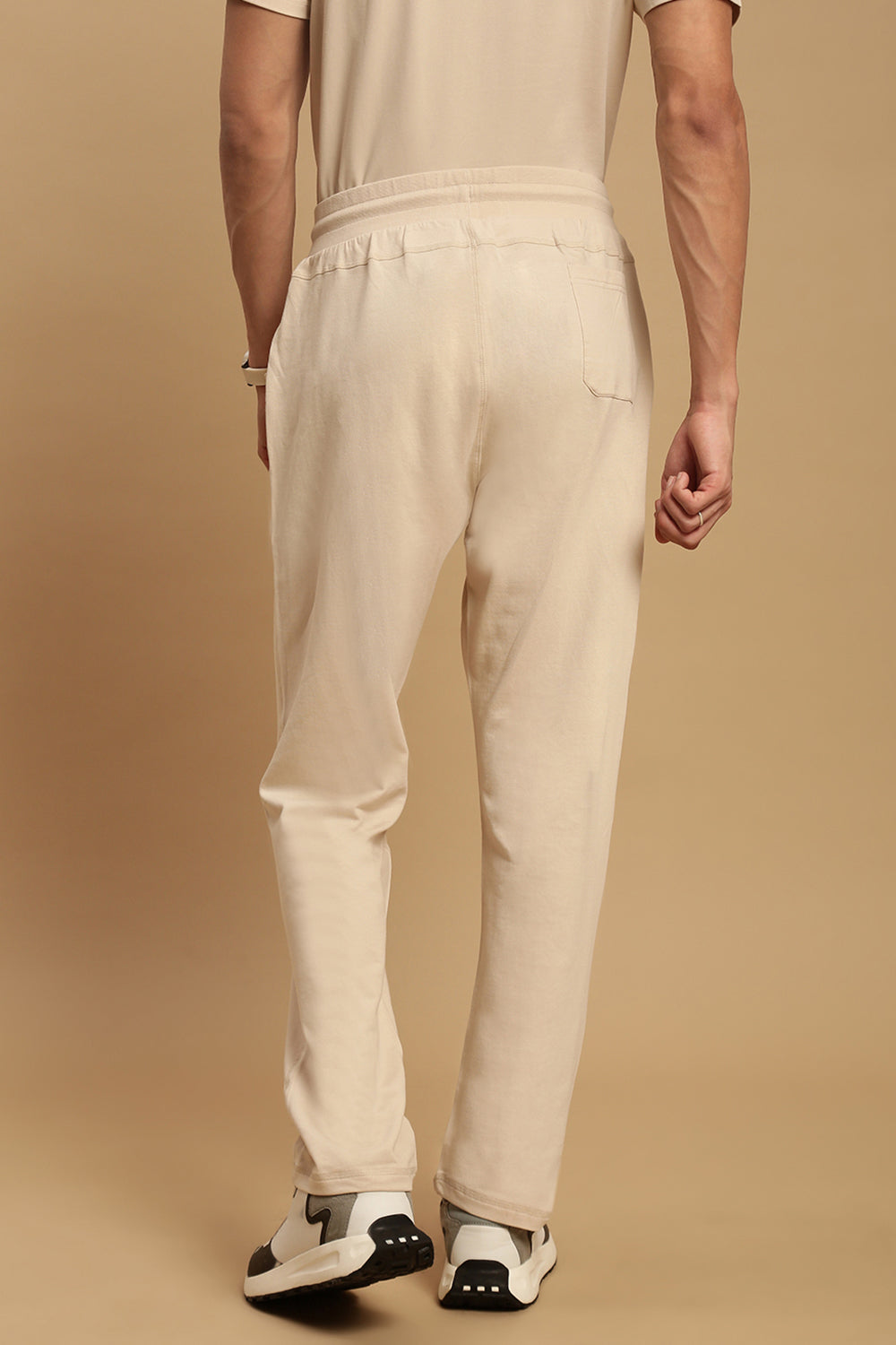 Men Beige French Terry Jogger