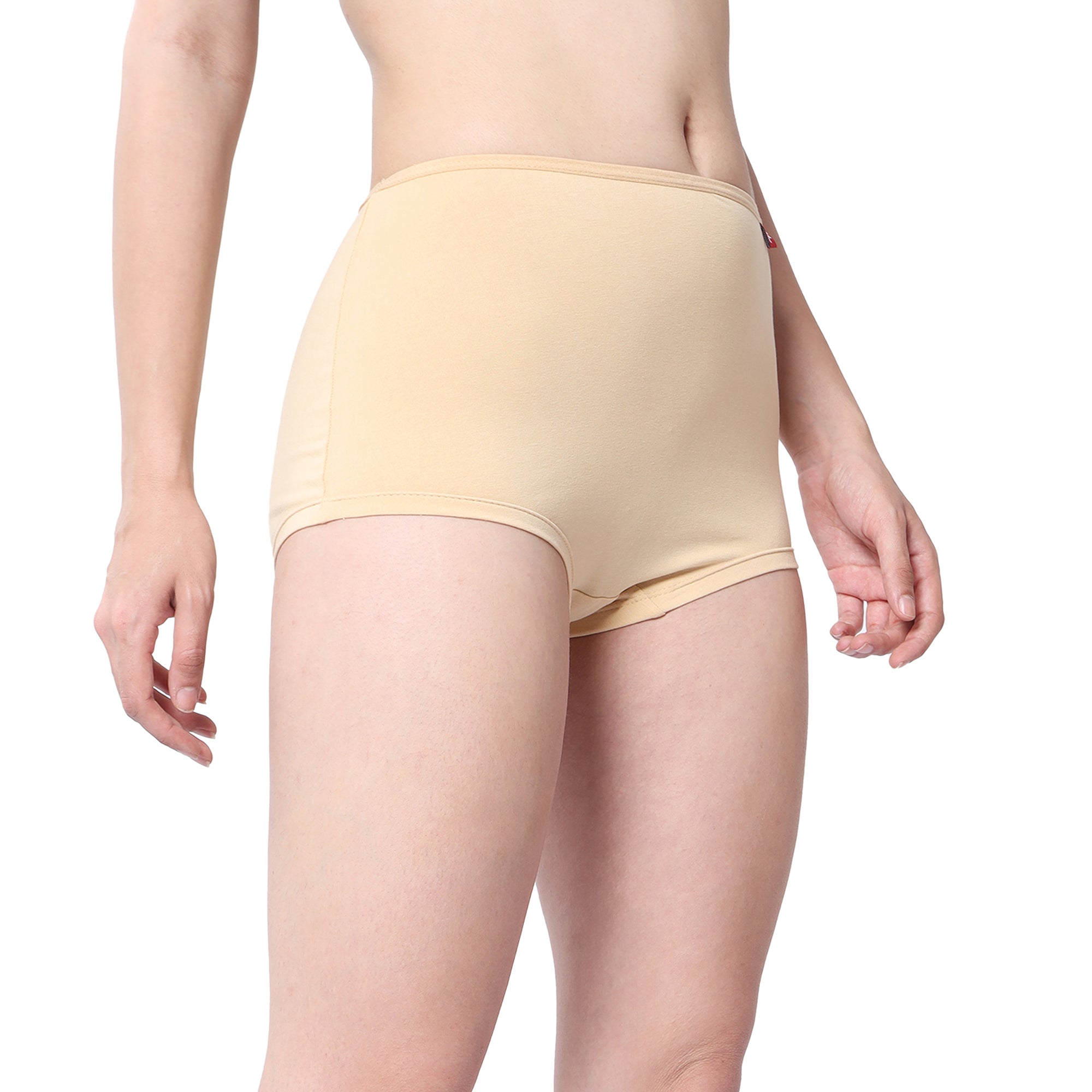 Women Beige Midrise Comfort Boyshorts