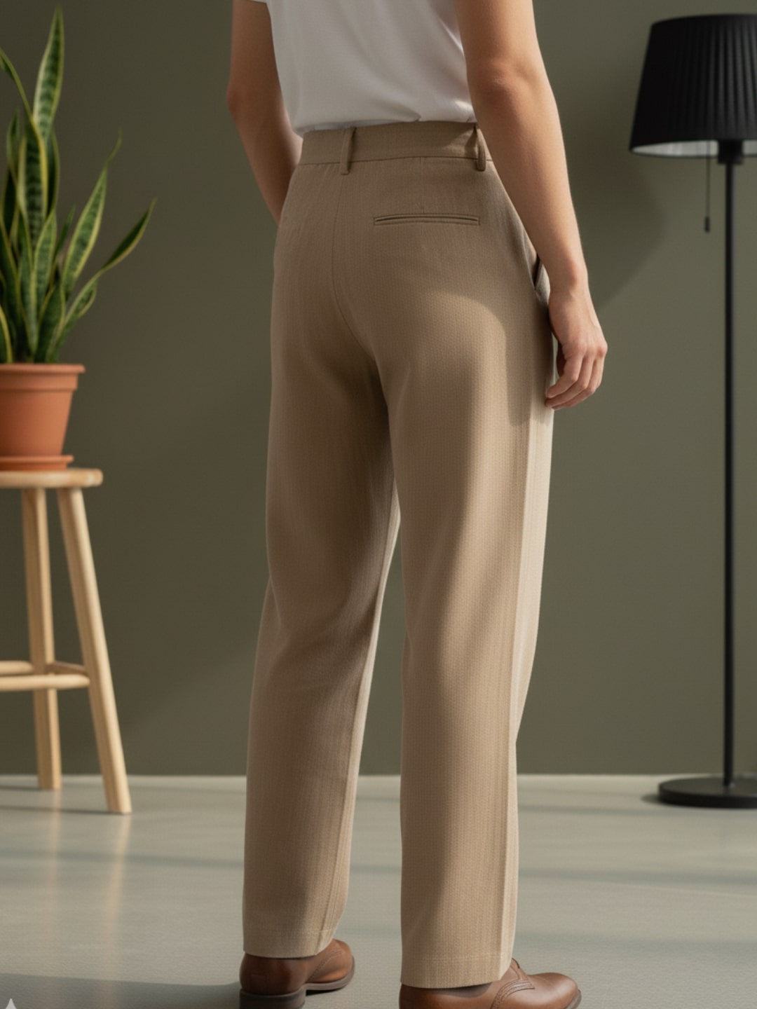 Men Khaki Korean Pant
