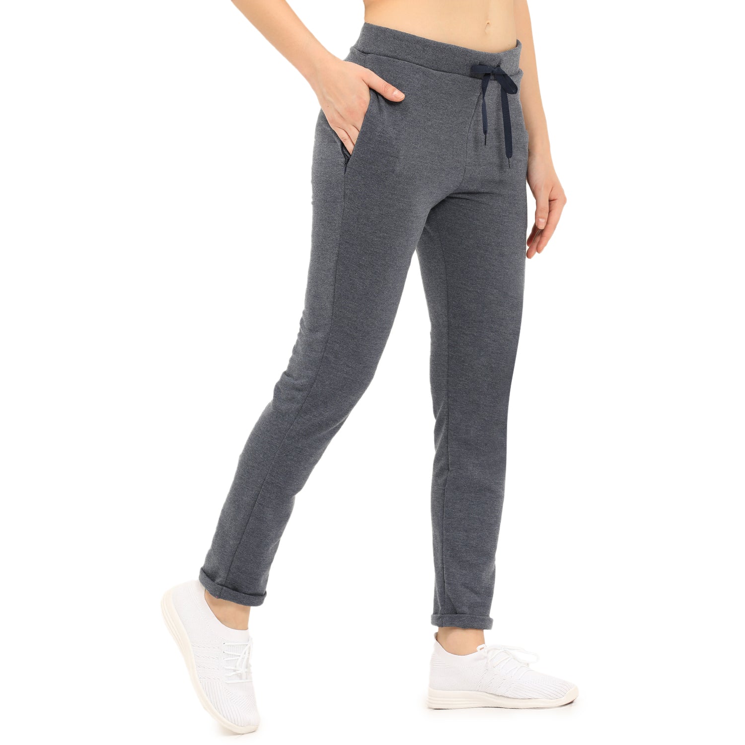 Women Blue Ankle Length Track Pant