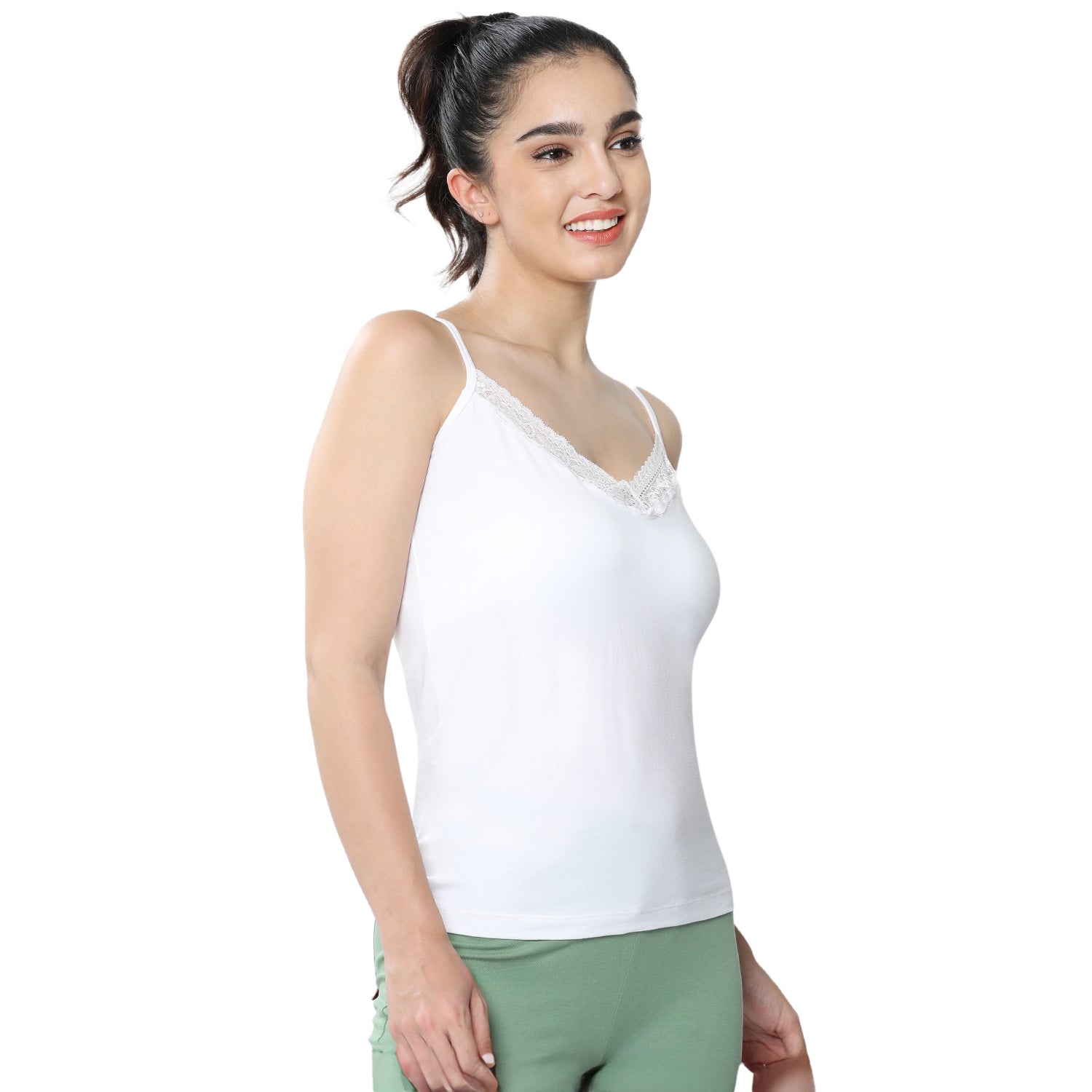 Regular Fit V-Neck Short Length Lace Camisole