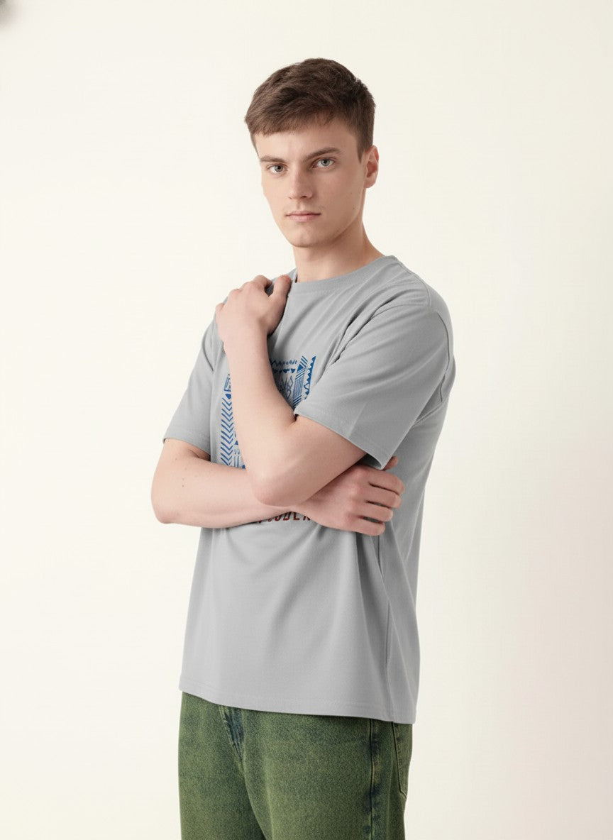 Men Oversized Cotton Tribal T-Shirt