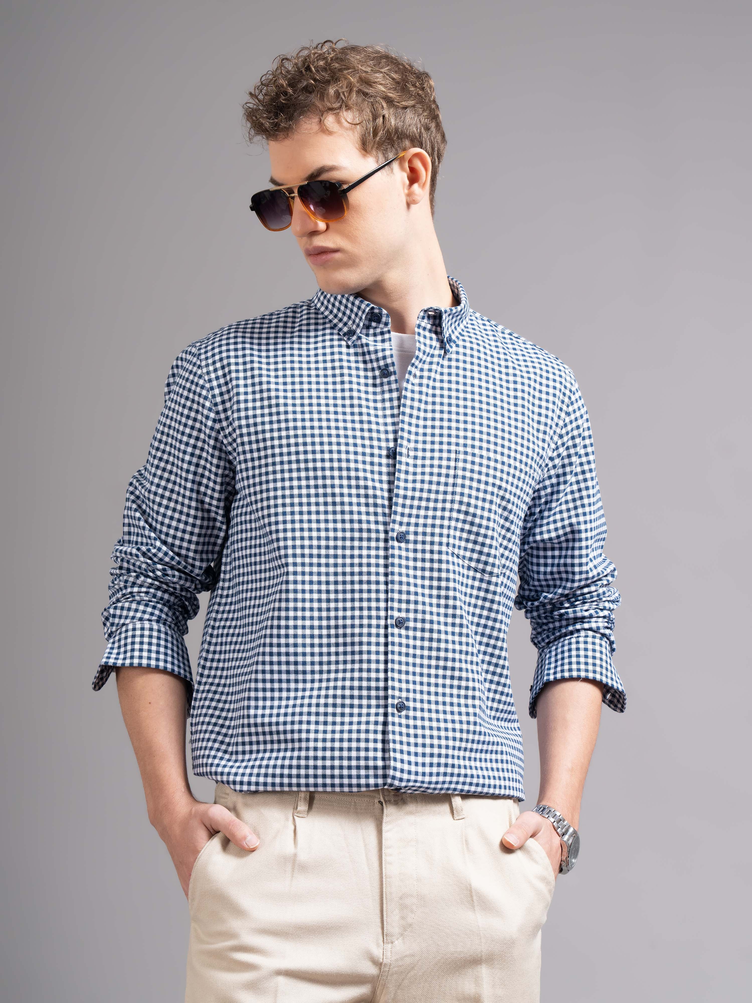 Men Teal Oxford Shirt