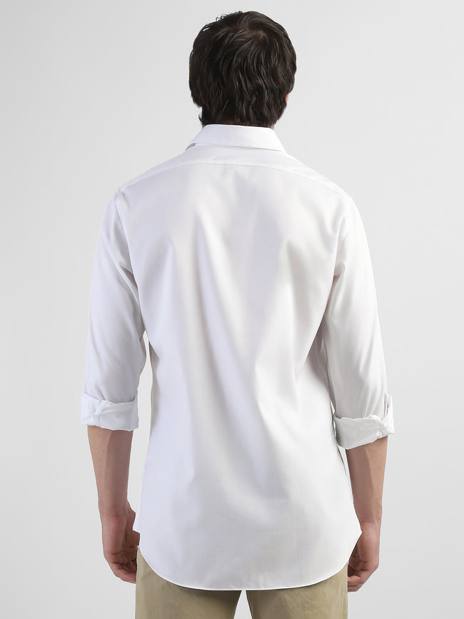 Men White Spread Collar Shirt