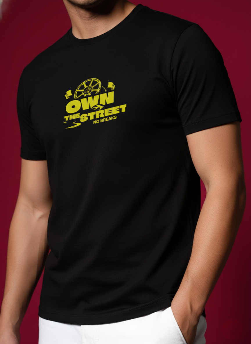 Men Round Neck Cotton T-Shirt