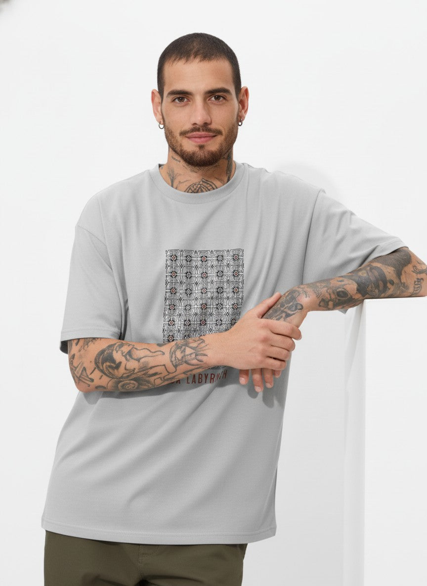 Men Oversized Cotton Tribal T-Shirt