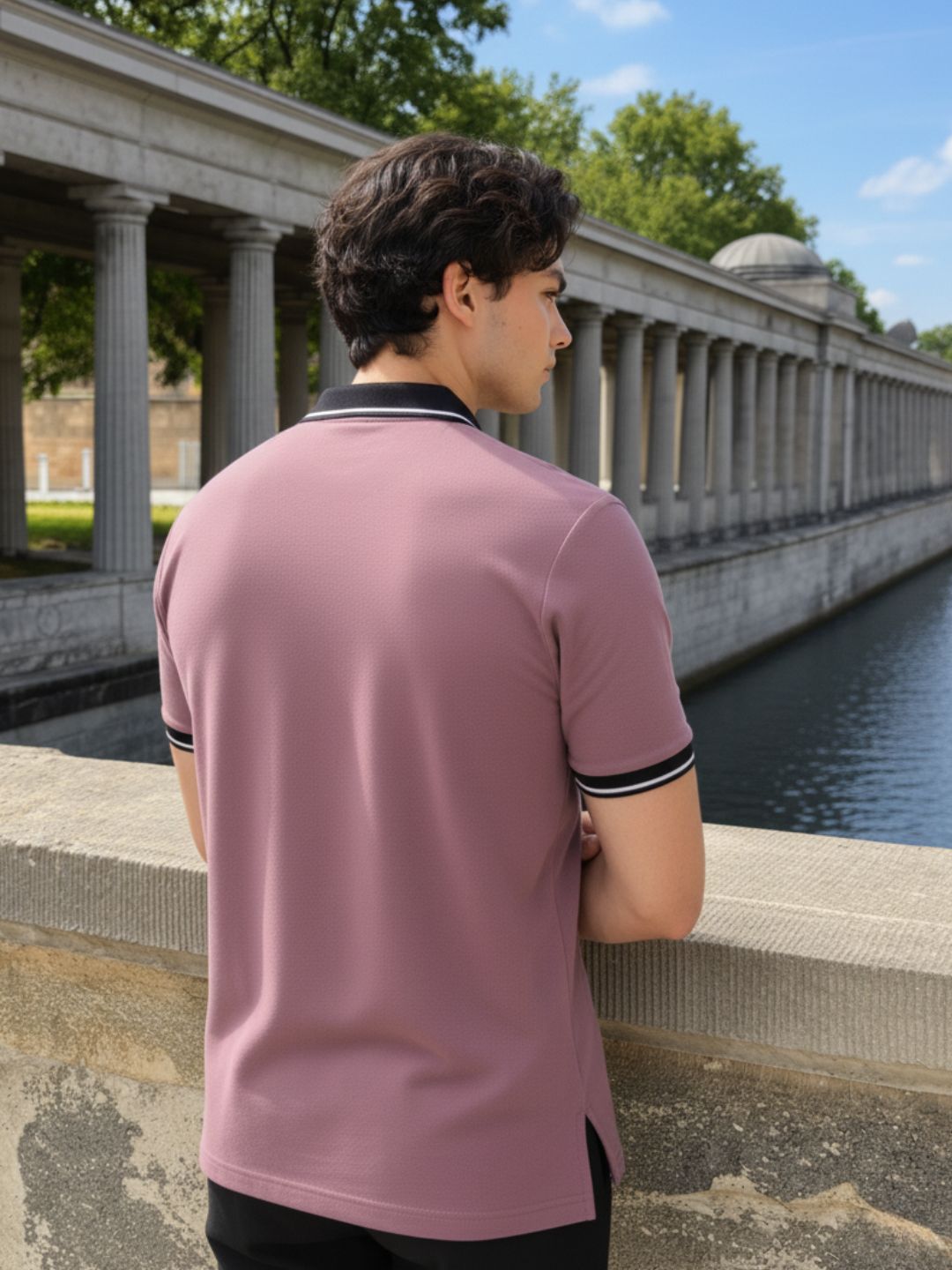 Men Cotton Polo Collar T-Shirt