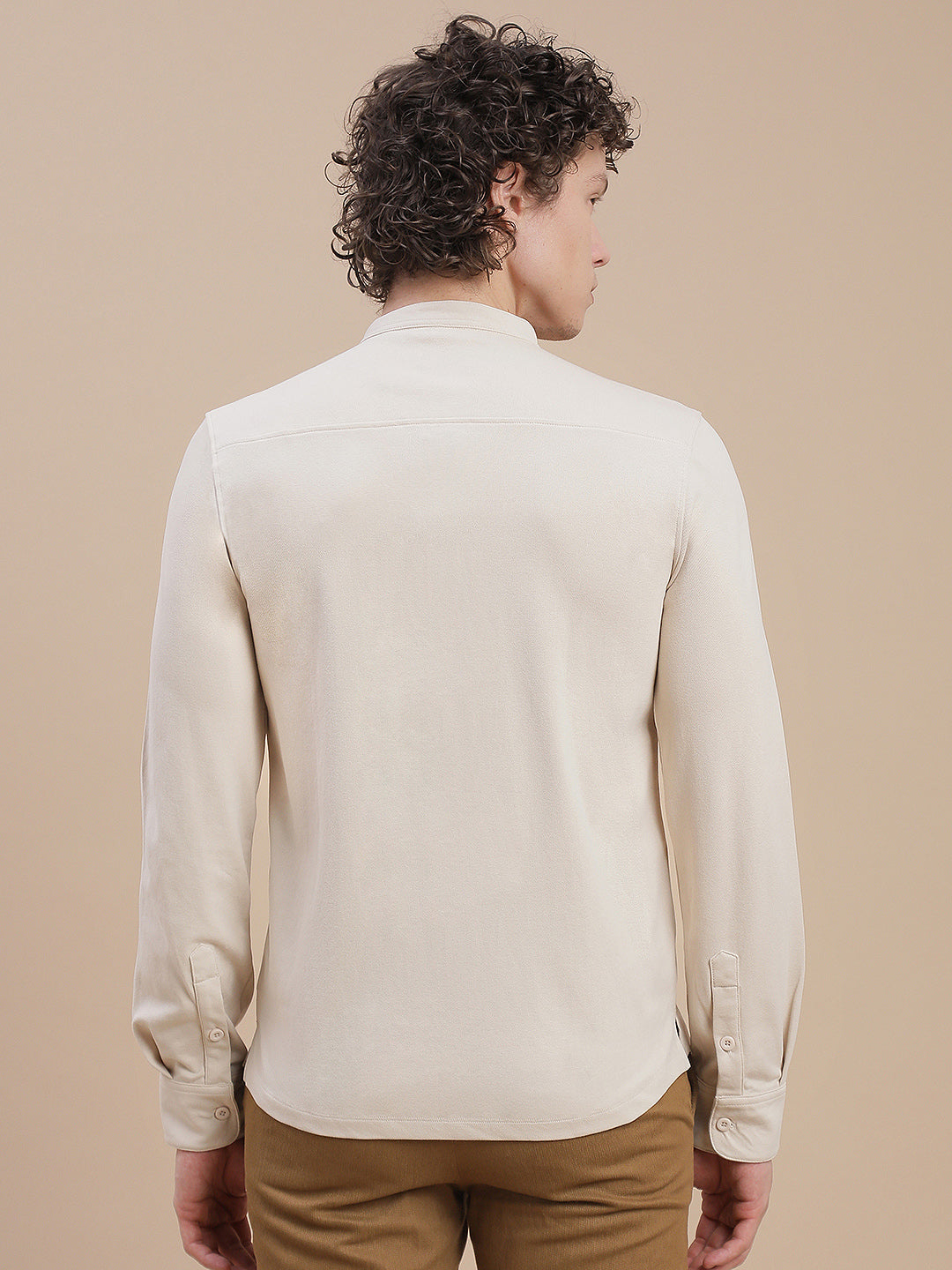 Men Beige Full Sleeve Shirt