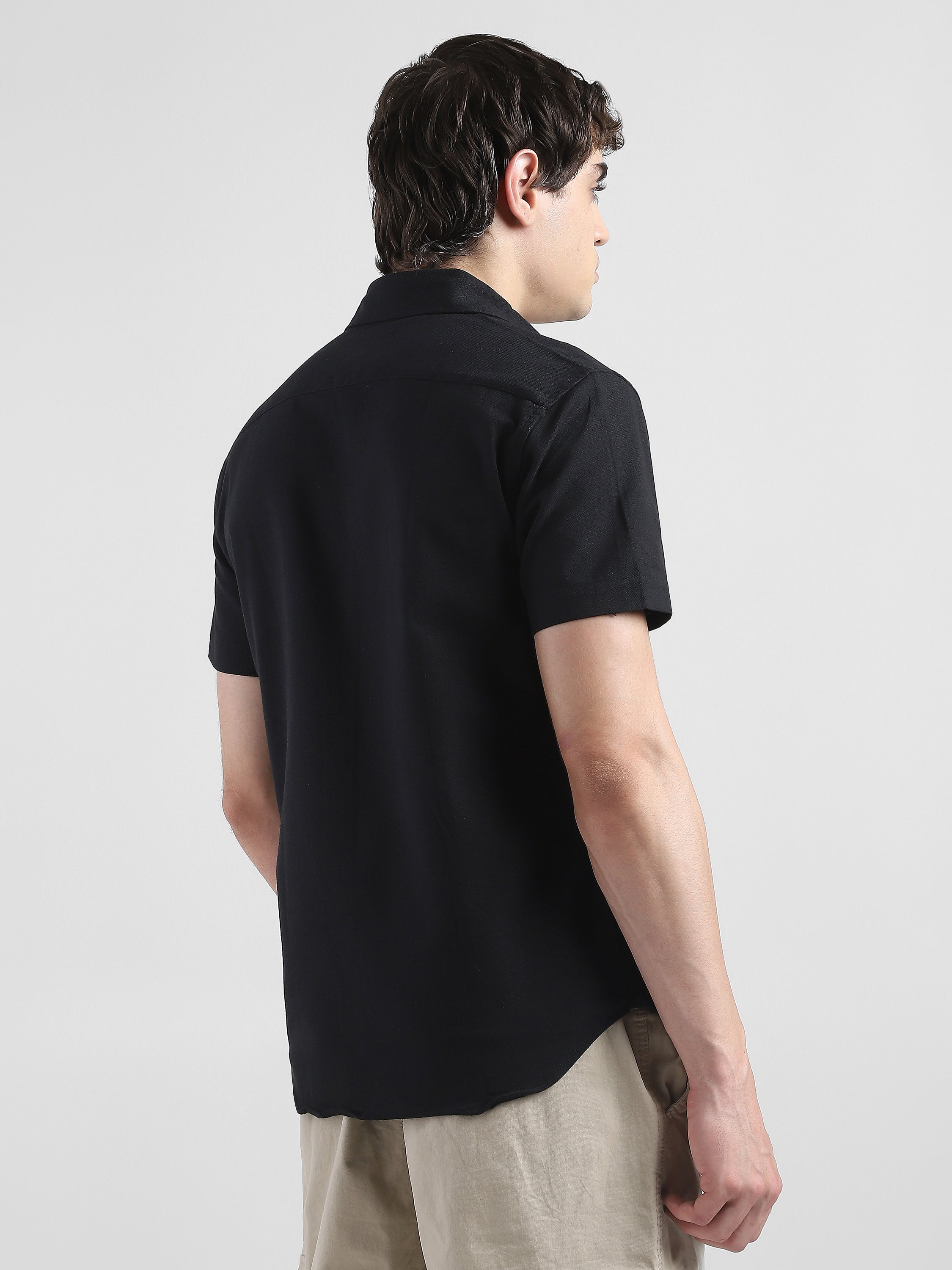 Men Black Regular Fit Shirt