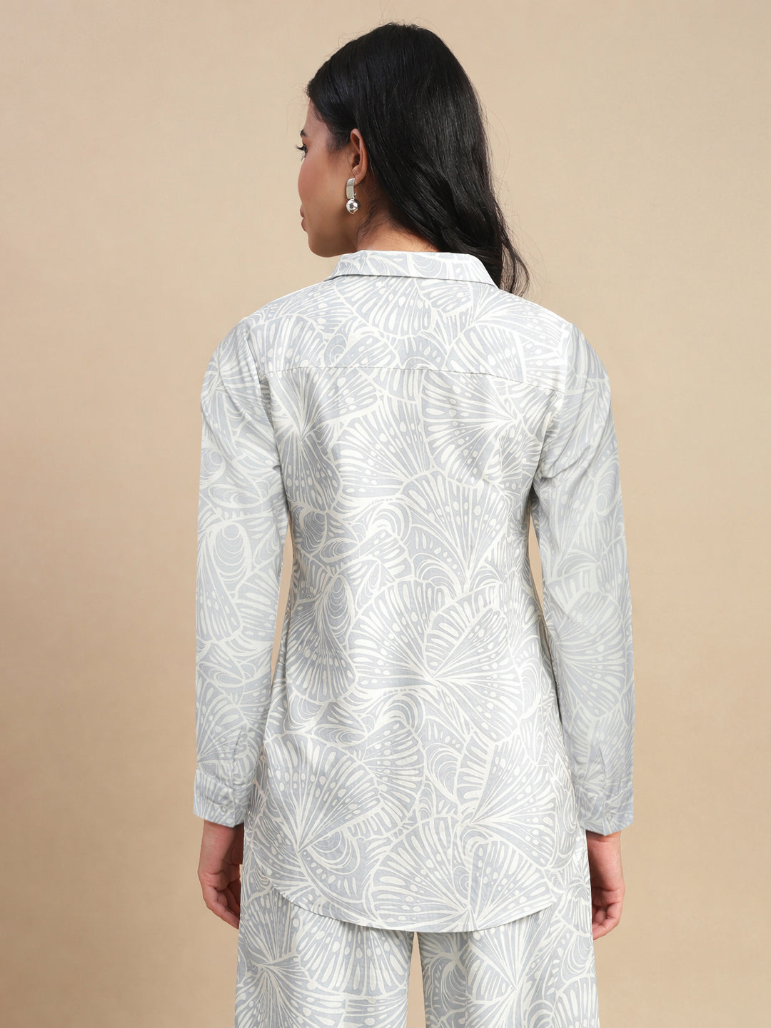 Women Off White Casual Tunic Shirt