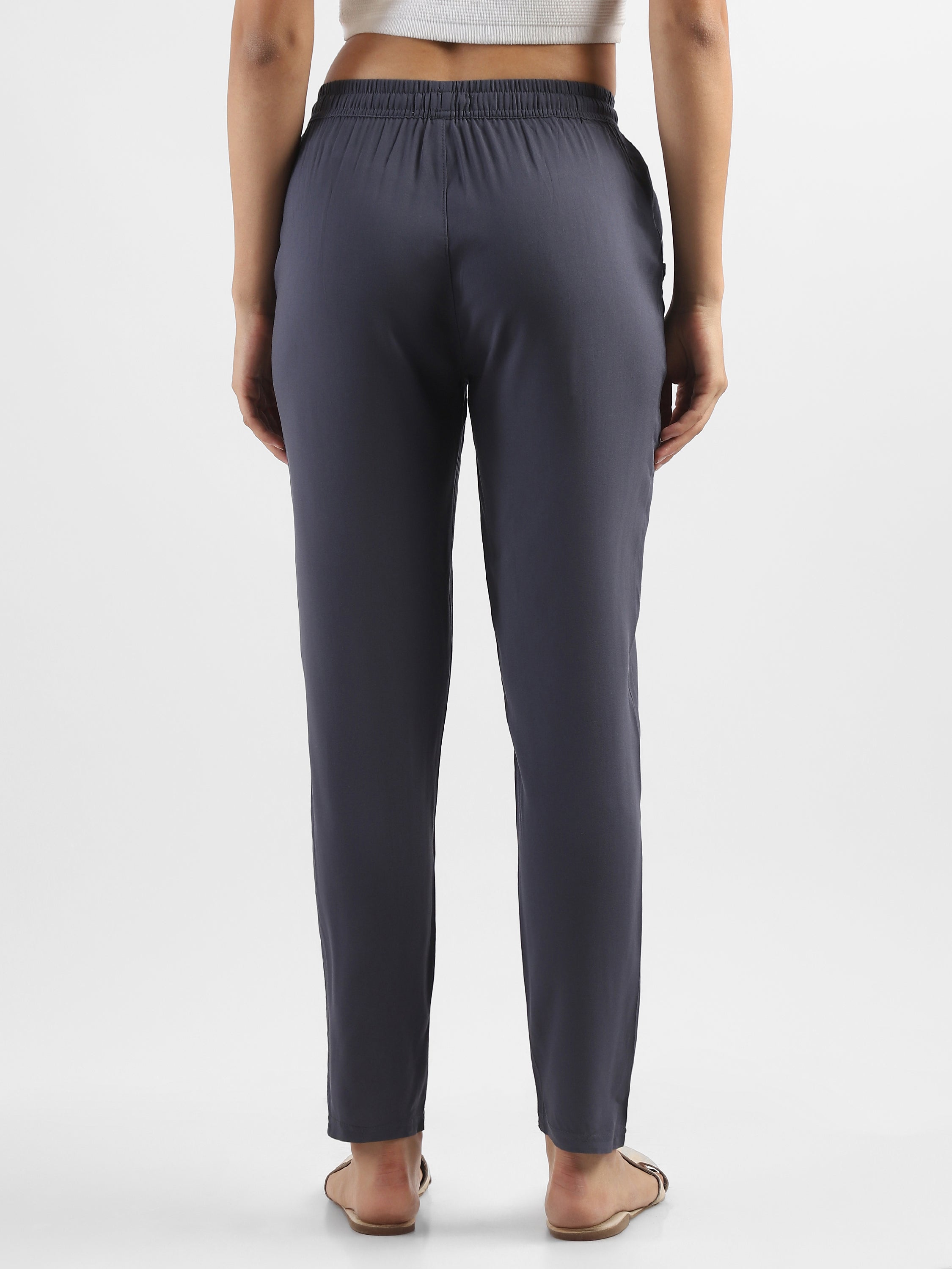 Women Grey Straight fit pants