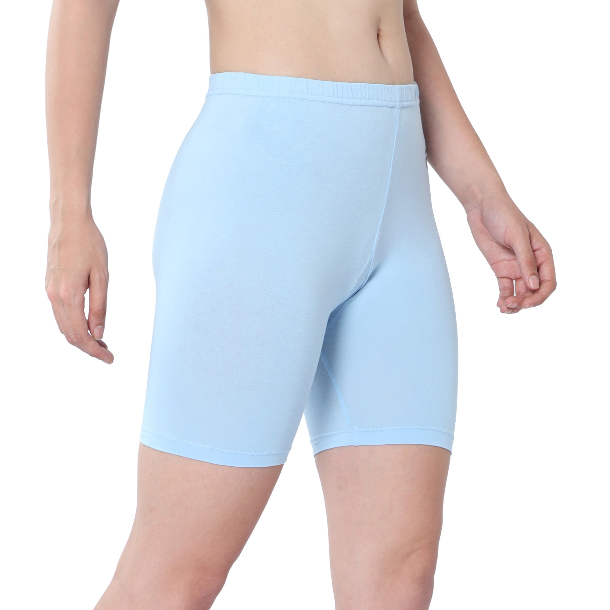 Women Blue Thigh Length Cycling Shorts