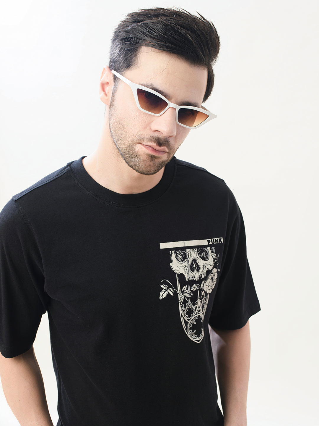 Men Black Cotton Oversized T-Shirt
