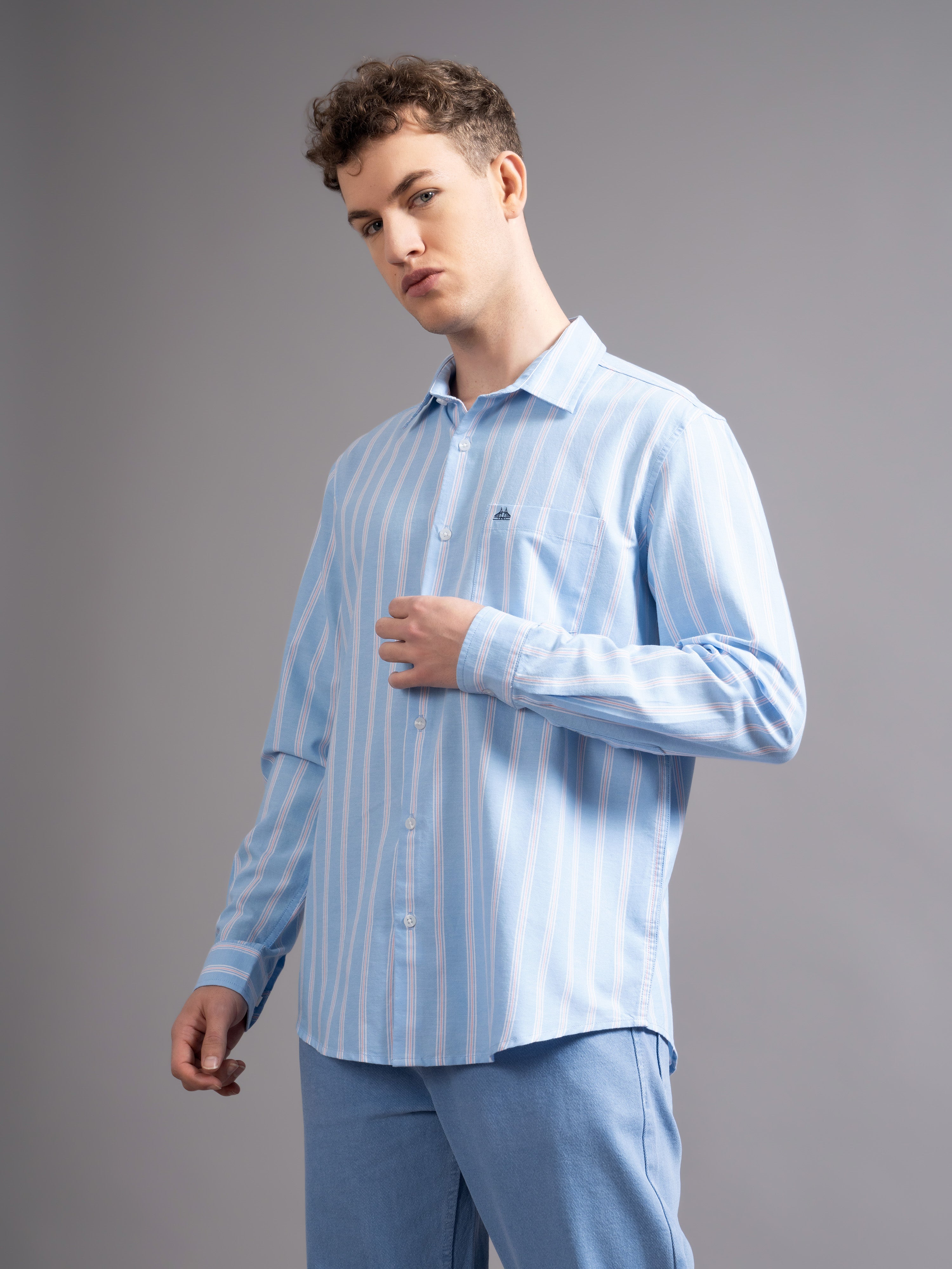 Men Blue Casual Shirt